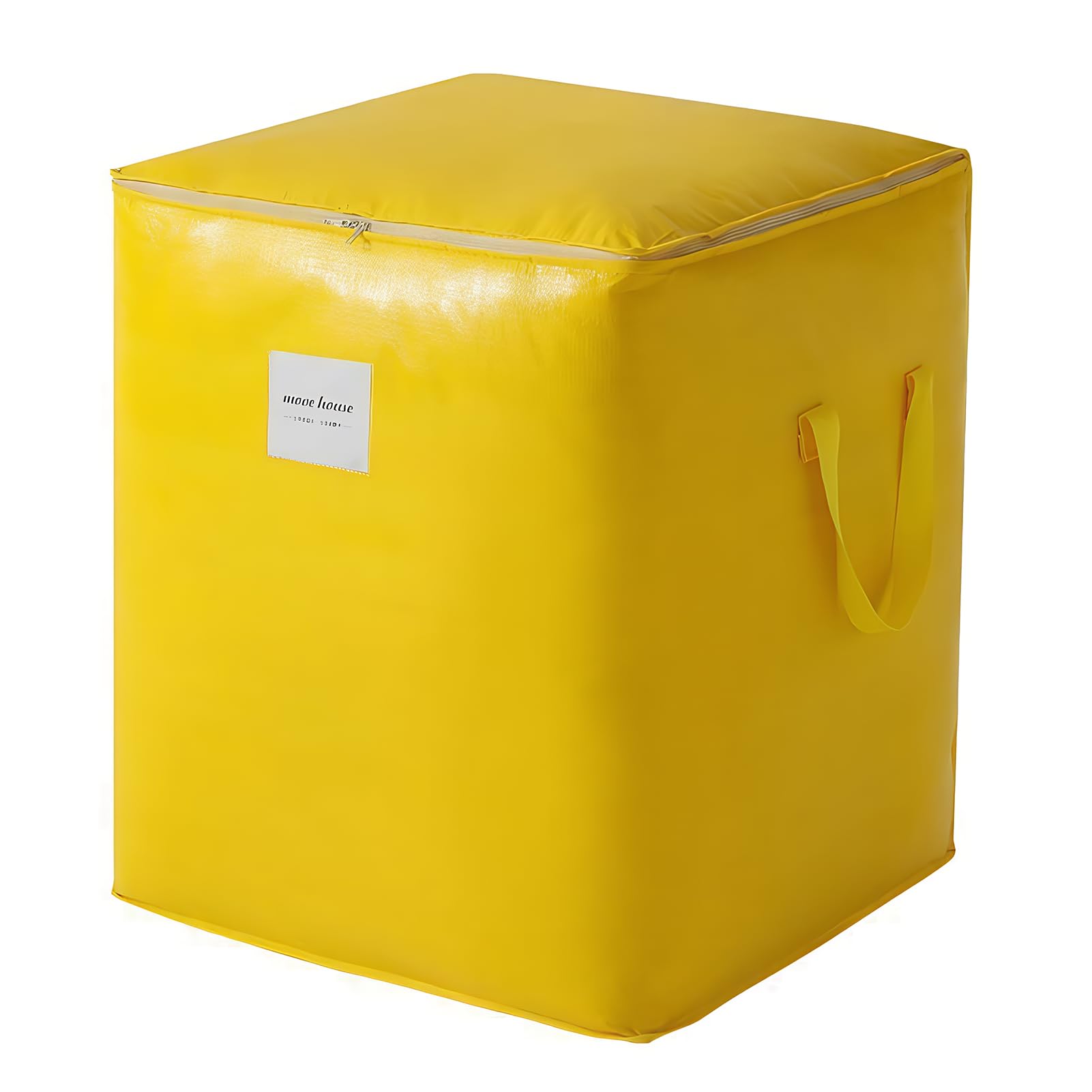 HonorHut Heavy Duty Storage Bag Yellow 150 L Extra Large Waterproof Moving Bag with Double Zip Handles