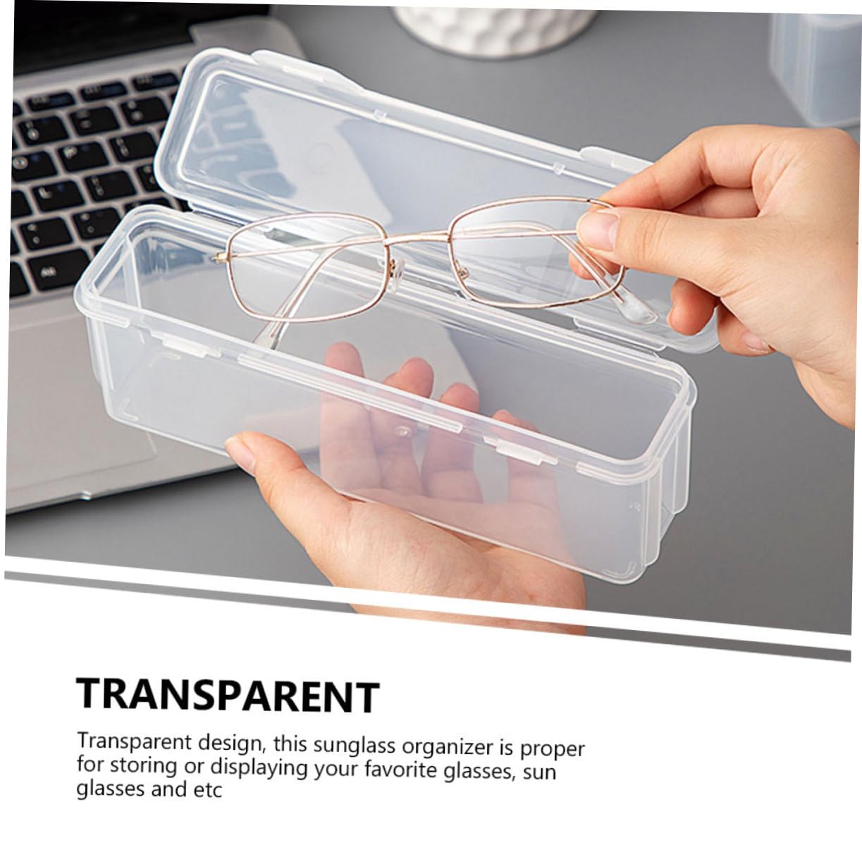 CALLARON 8pezzi Organizzatore Occhiali Da Sole Plastica Custodie Trasparenti e Portatili Per Viaggi Multiuso Per Occhiali e Piccole Cose