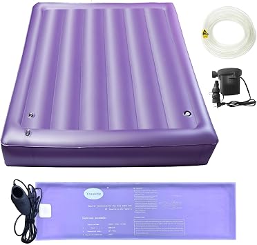 50% Medium Wave Water Mattress, Durable Softside PVC Water Bed with Air Pump Water Pipe & Heater, Comfortable and Foldable, Ergonomic Design King - 76" x 80"