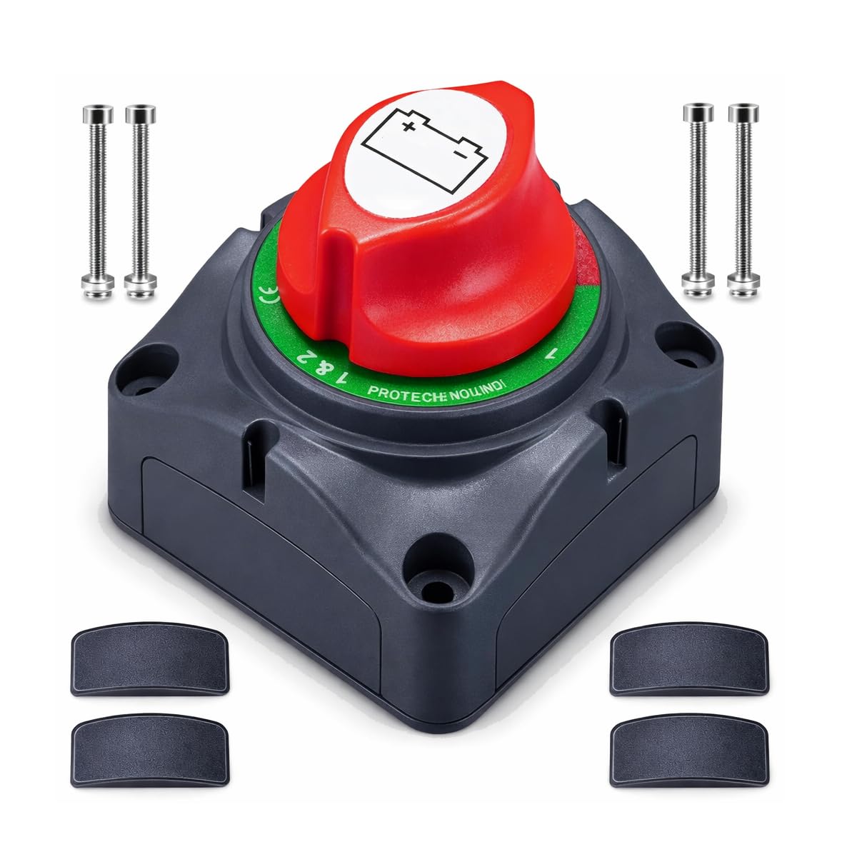 Staccabatteria 12V/​24V Auto Interruttore di Alimentazione 1-​2-​both-​OFF Principale per Auto Camper Yacht Barca Camion Autobus Sezionatore Batteria