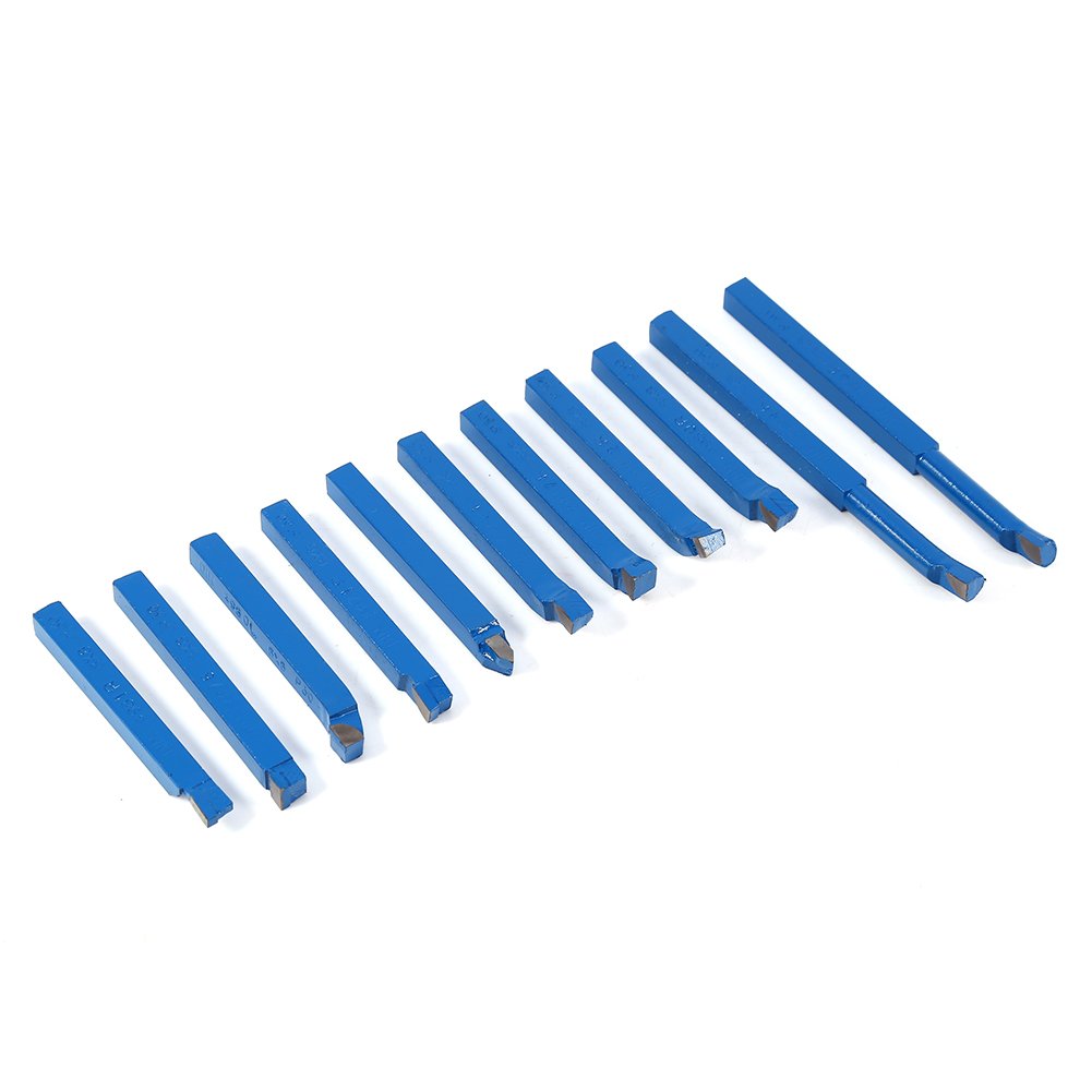 11 pz 8x8 mm Tornio Tool Bit Set Scalpello per Tornio Utensili Conici Saldati per Lavorazione Metalli
