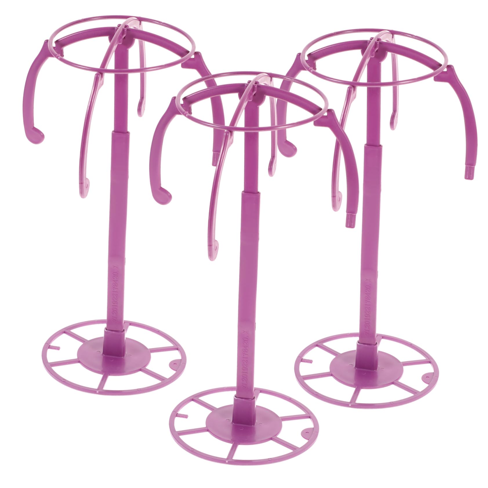 FRCOLOR 3Pcs Collapsible Wig Holder for Display and Drying Lightweight Wig Stand for Hats and Headpieces Durable Design Portable and Space Saving for Travel and Home