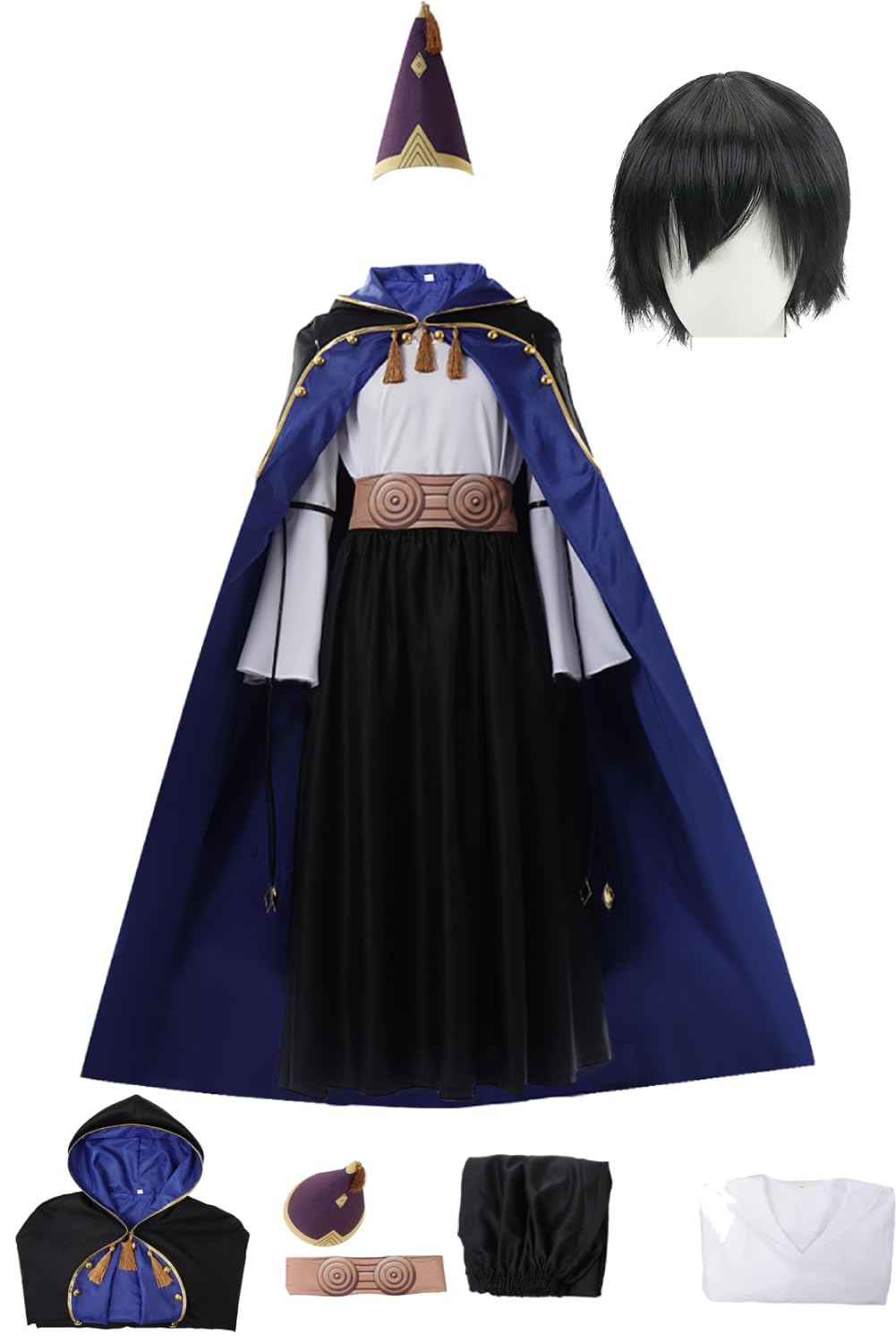 Daiendi Hat Atelier Cosplay Olruggio Atelier Costume Wigs Set Witch Hat Wizard Robe Halloween Carnival M
