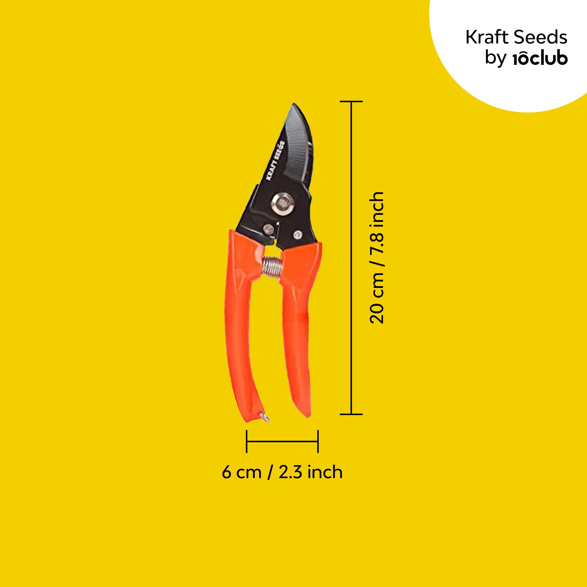 Kraft Seeds Assorted Hand Pruner Cutter - 1 Pc (Steel Blades) | Heavy Duty Gardening Cutter Tool | Plant Cutter for Home Garden | Wood Branch Trimmer | Sturdy Stem Scissors 4