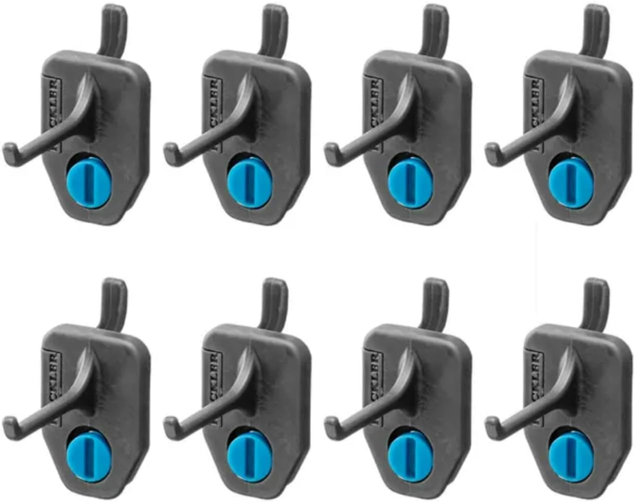 Thin Post Pegboard Hooks (Pack of 8) – Pegboard Tool Hooks for Steel & Hardboard Pegboards - POM Plastic Pegboard Accessories Includes 8 Hooks, Screws -Ideal for woodworking Tools w/ Small Hang Holes