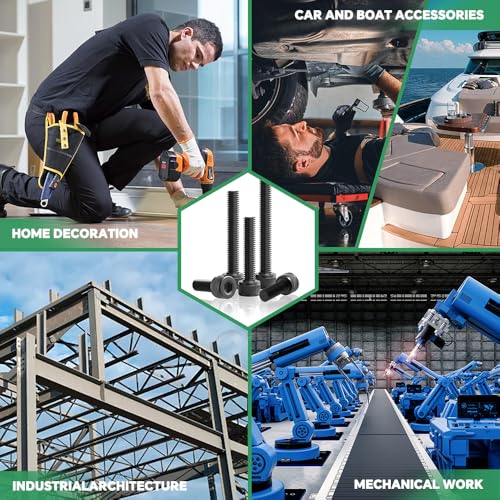 Jyvex 20 Stück M6x100 Schrauben Schwarz, Zylinderkopfschrauben m6, Zylinderschrauben mit Innensechskant, D912 12.9-klassigem Kohlenstoffstahl Inbusschrauben Vollgewinde, mit Schlüssel