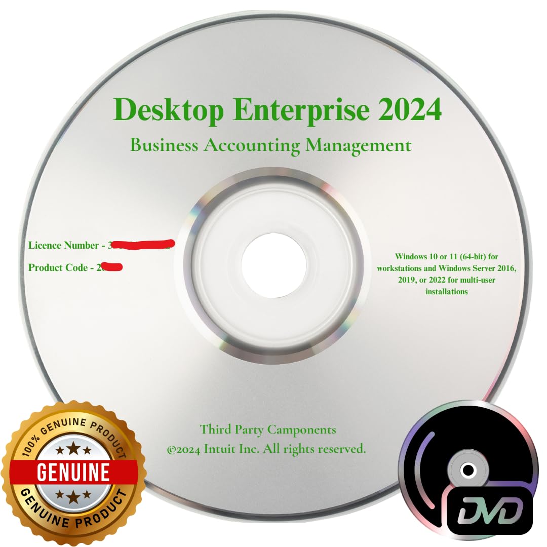 Quick-Book Desktop Enterprise 2024 | 5 User | Lifetime | DVD BOX