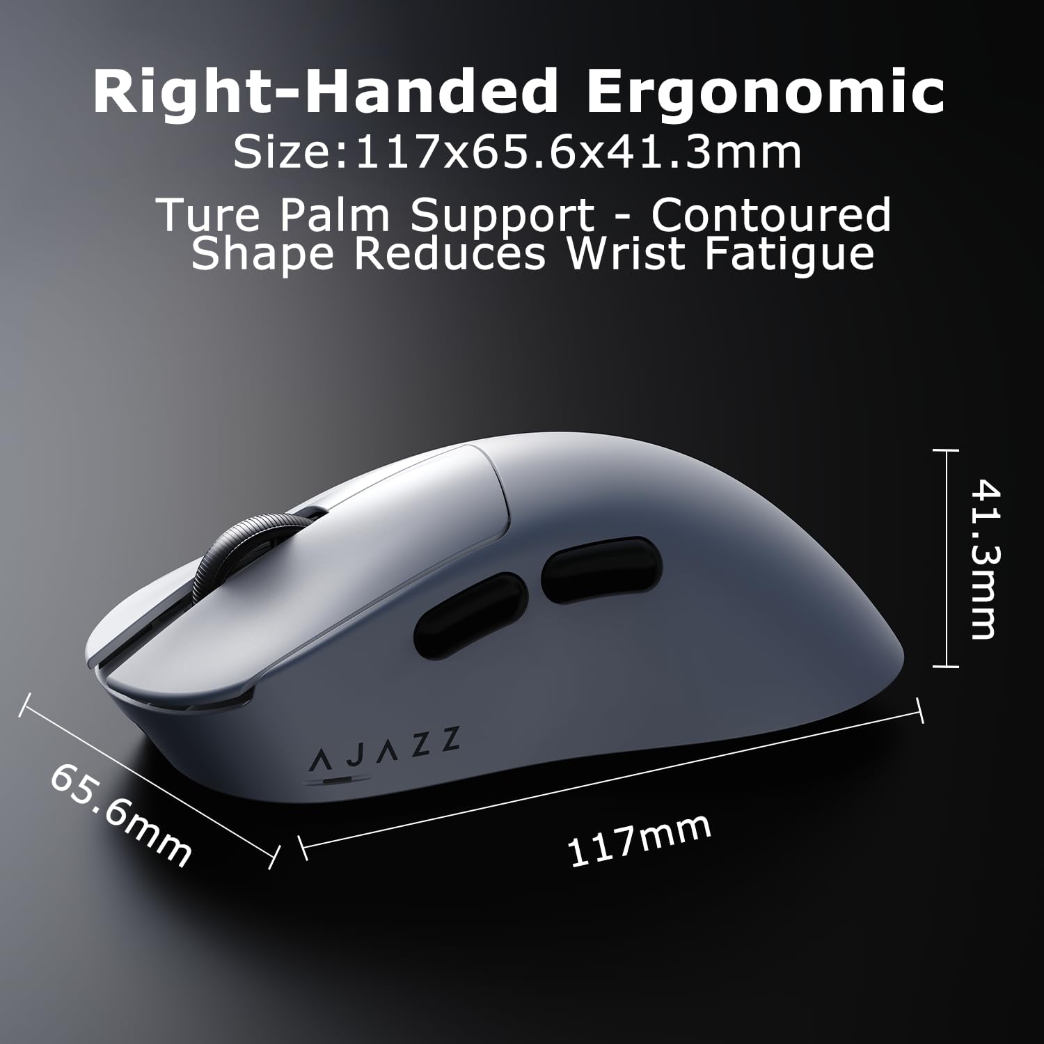 AJ179 V2 Mouse da gioco wireless, Tri-Mode 2.4G/Bluetooth/Wired, batteria 800mAh all'interno di un guscio ultraleggero da 61 g, 24000 DPI, 6 pulsanti programmabili, ergonomici per destrorsi, memoria
