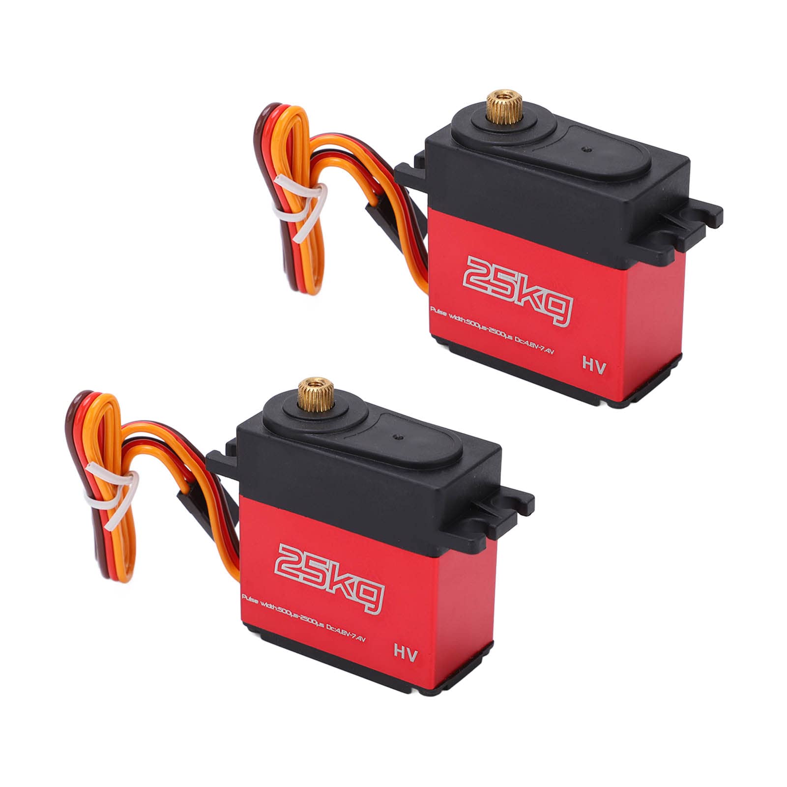 Servo digital de 25 KG, engranaje de dirección totalmente metálico de alto par con brazo servo de 25T para coches RC 1:10