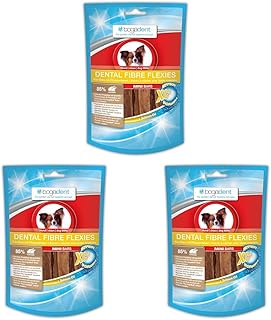 Bogadent Dental Fibre Flexies Mini - Hunde Kauartikel gegen Zahnstein & Plaque - Kaustangen Hund für die tägliche Hunde Zahnpflege - Mit Pflanzenfasern für eine bessere Verdauung - 3er Pack - 70g product image