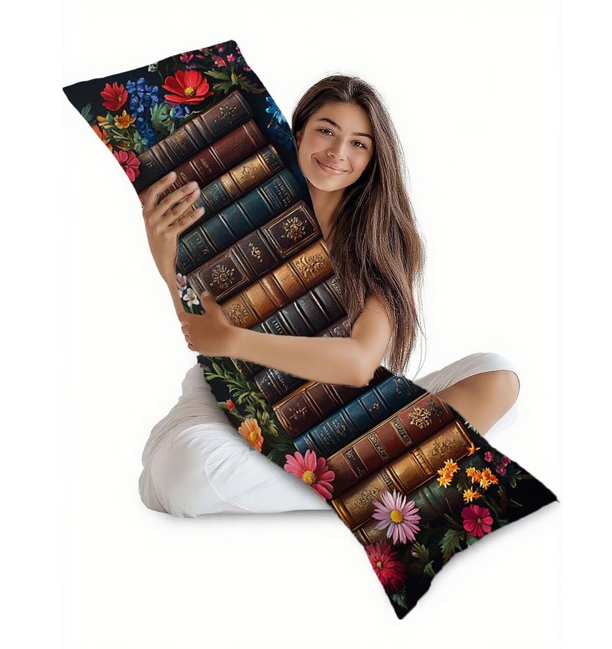 Poduszka do spania na boku, retro, poszewka na poduszkę 60 x 180 cm, poduszka ciążowa, len, oddychająca i miękka, do dekoracji salonu, na sofę, poszewka na poduszkę, prezent dla kobiet T-77