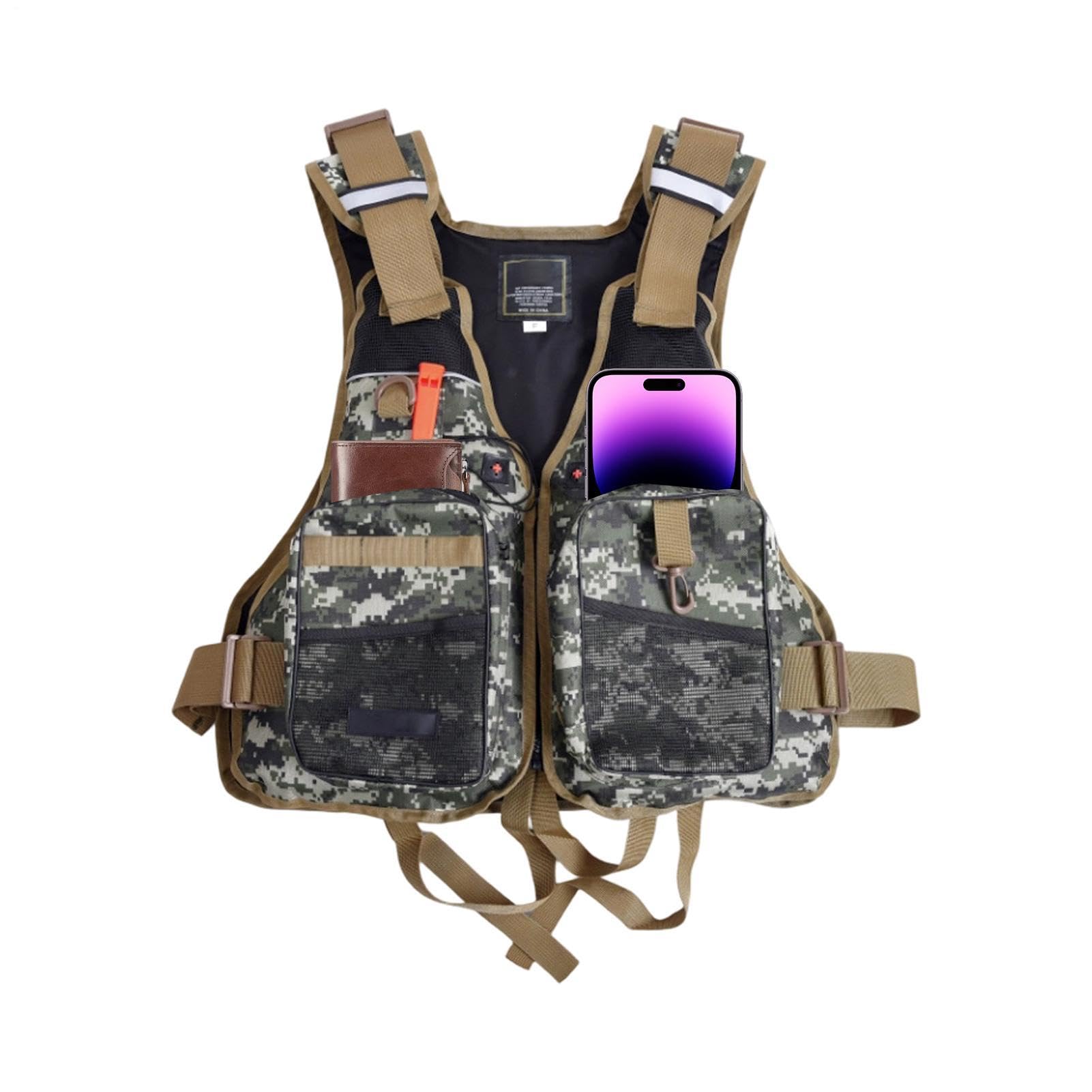 Giubbotto Salvagente Per Adulti Tessuto Oxford Asciugatura Rapida Lunghezza | Al Galleggiamento Multifunzione Per Outdoor Kayak Canottaggio Nuoto Rafting Wakeboard Pesca A Traina Surf