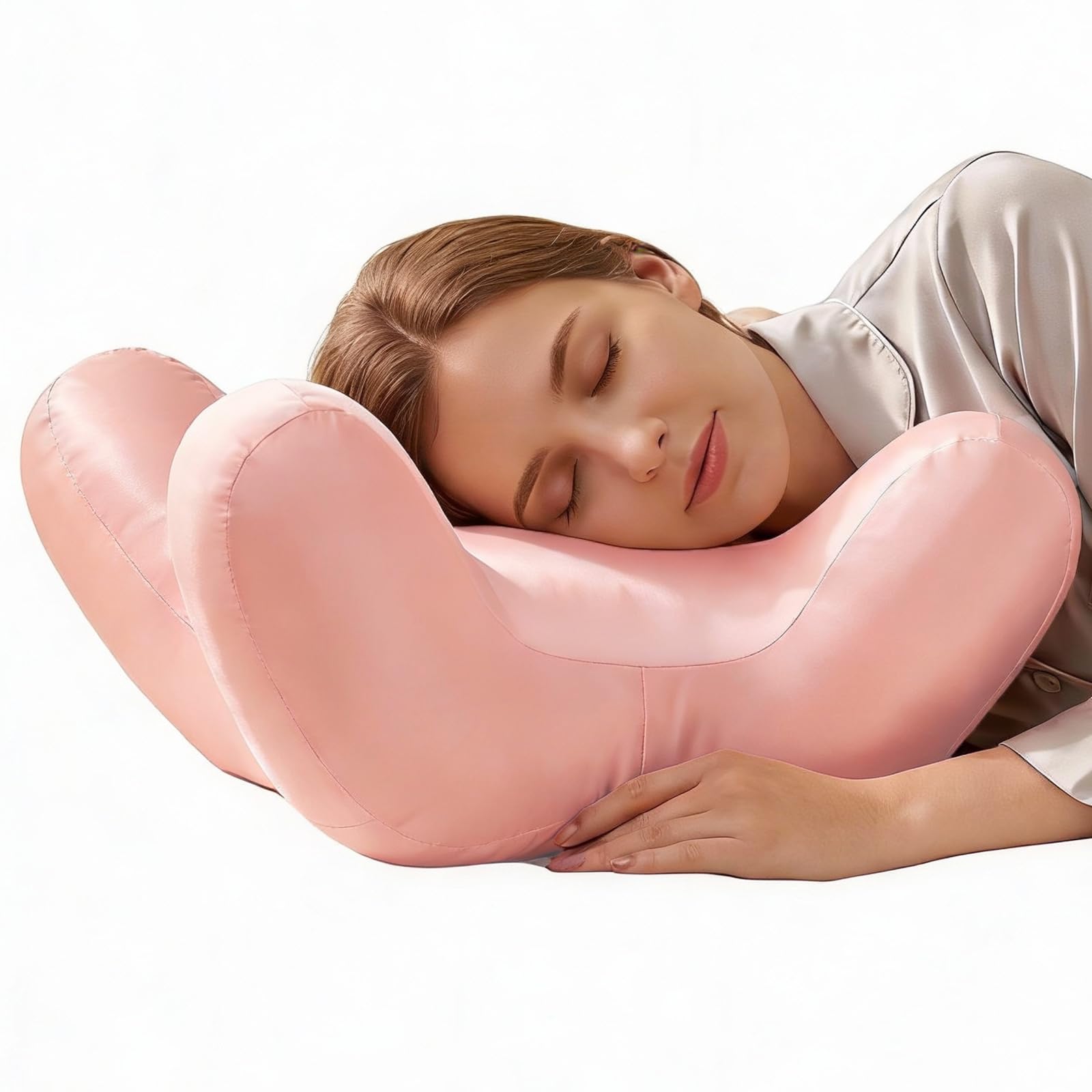 Cuscino cervicale, 36 x 16 x 16 cm, cuscino ortopedico antirughe, con design ergonomico e memory foam, per posizioni di sonno supine sdraiate lateralmente