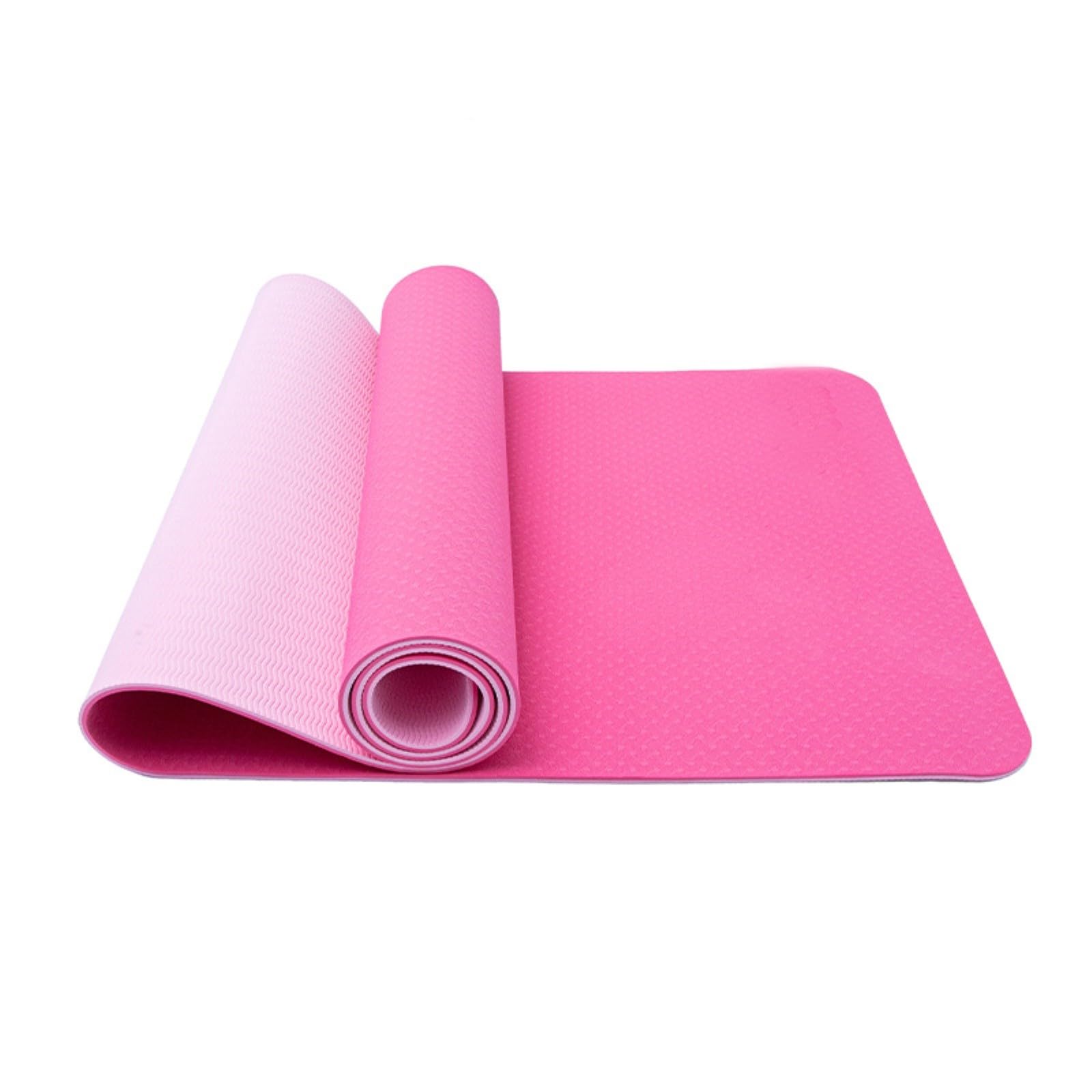 GFZMF - Tappetino da yoga in TPE da donna, extra largo, 80 cm, antiscivolo, extra spesso, 8 mm, per allenamento a casa, grande tappetino per esercizi con cinghia per il trasporto, per yoga, pilates