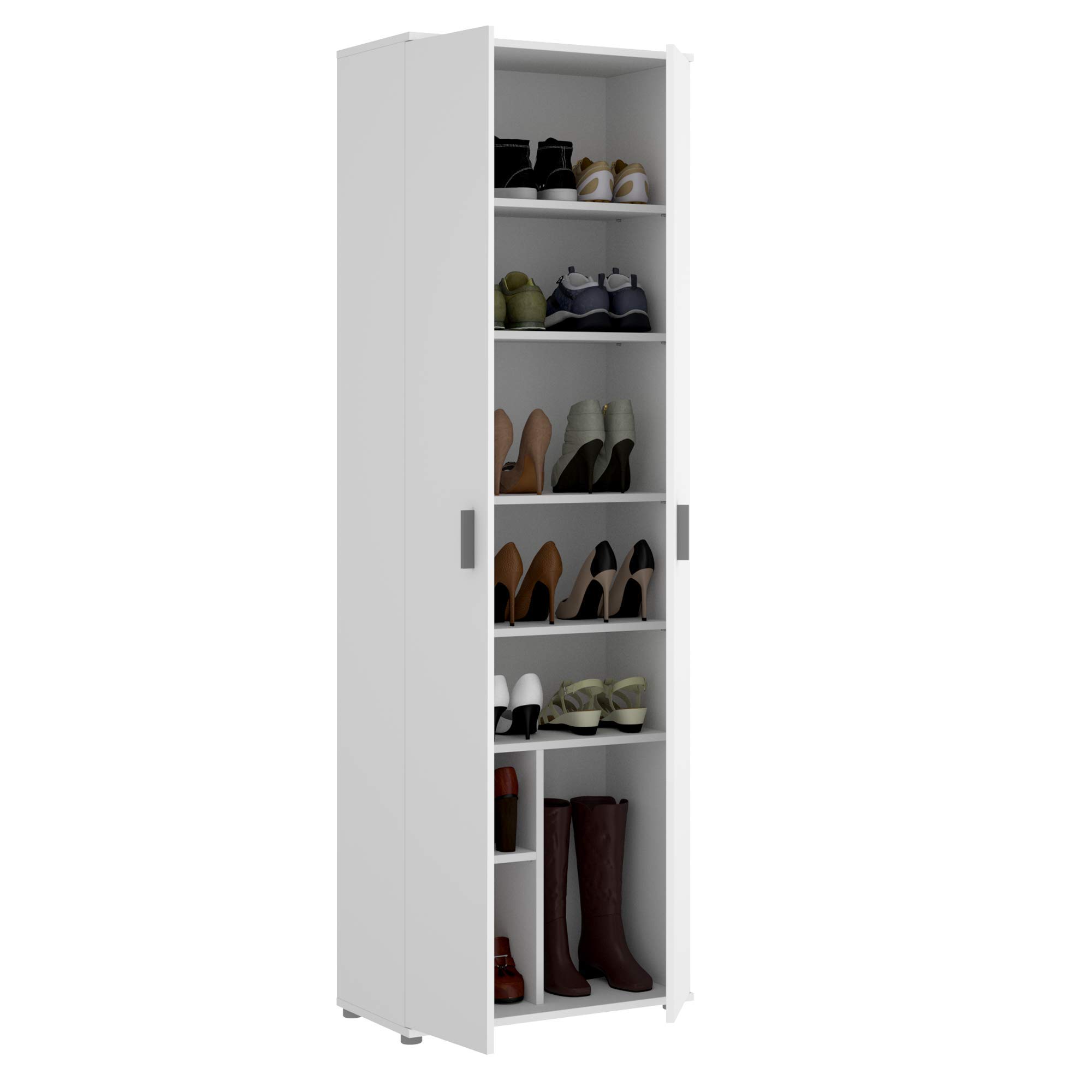 DEKIT GRUPO RIMOBEL Armario Multiusos 6 estantes, Madera de ingeniería, Blanco, 61x190x35cm