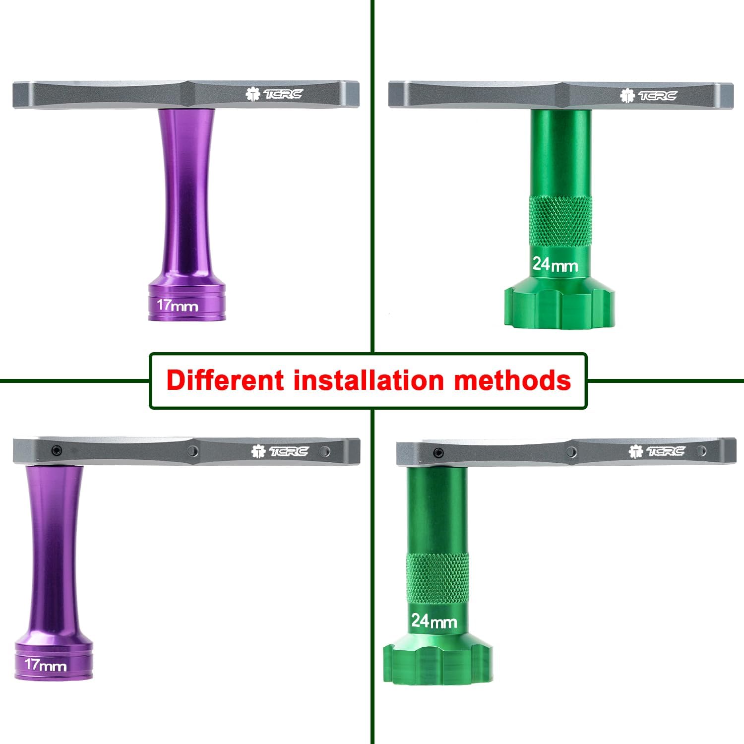 Interchangeable 17mm & 24mm Wheel Hex Nut Socket Sleeve Wrench RC Spanner Repair Tool For 1/6 1/8 1/10 scale RC Car Trucks Crawler Buggy