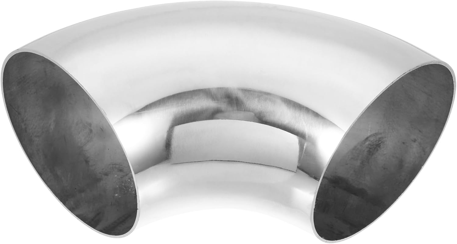 uxcell OD 4.5 Inch 90 Degree SS304 Stainless Steel Bend Tube Exhaust Elbow Pipe for Car Modified Exhaust System 0.08" Wall Thickness Piping Silver Tone