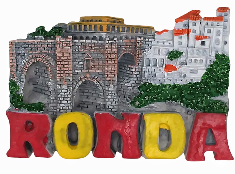Muyu Magnet Ronda Town Malaga Spain 3D Fridge Magnet Travel Souvenir Gift,Home & Kitchen Decoration Magnetic Sticker Spain Refrigerator Magnet Collection