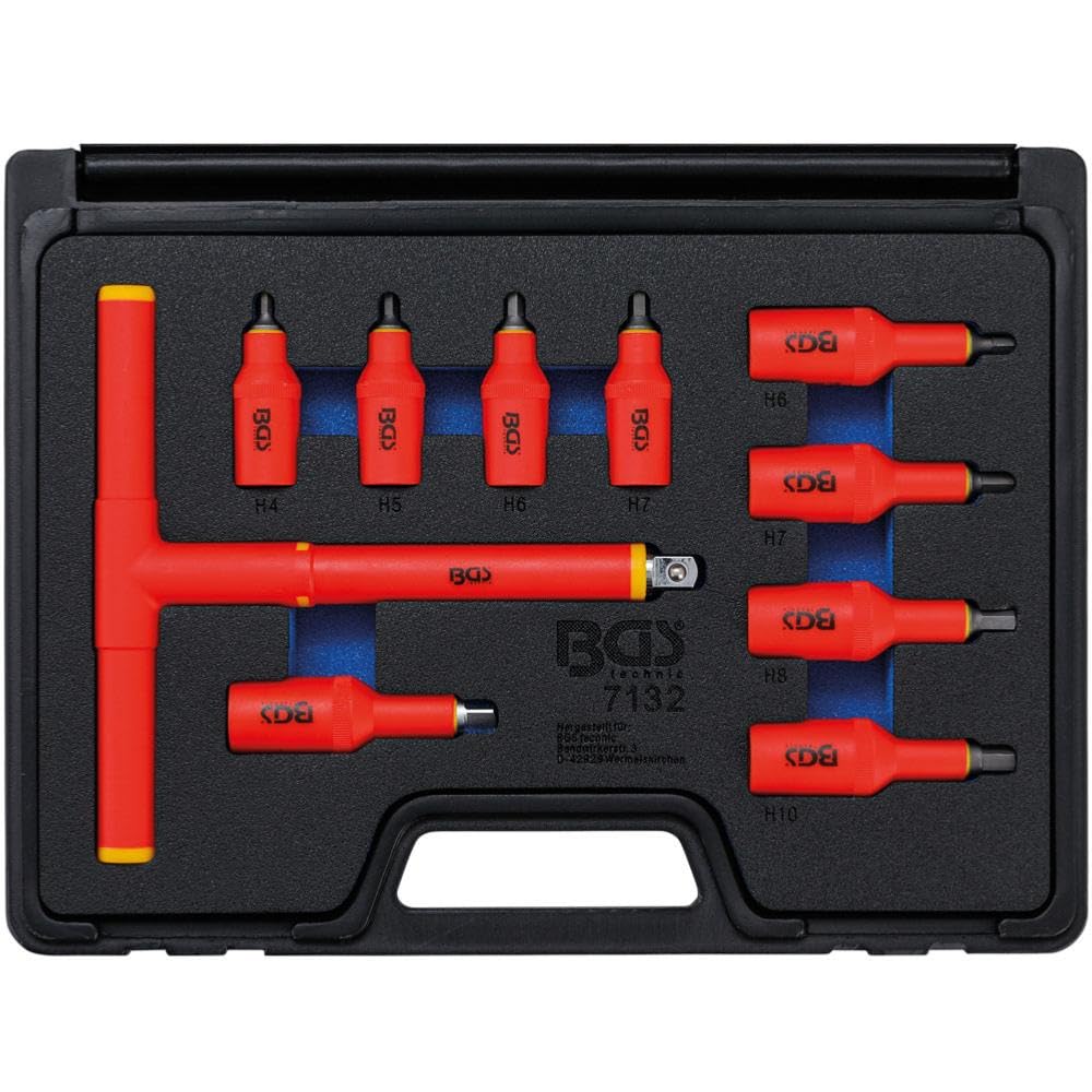Herramientas aisladas 1000 V VDE casquillos 6 caras macho cuadrados 3/8" – Caja de 10 herramientas