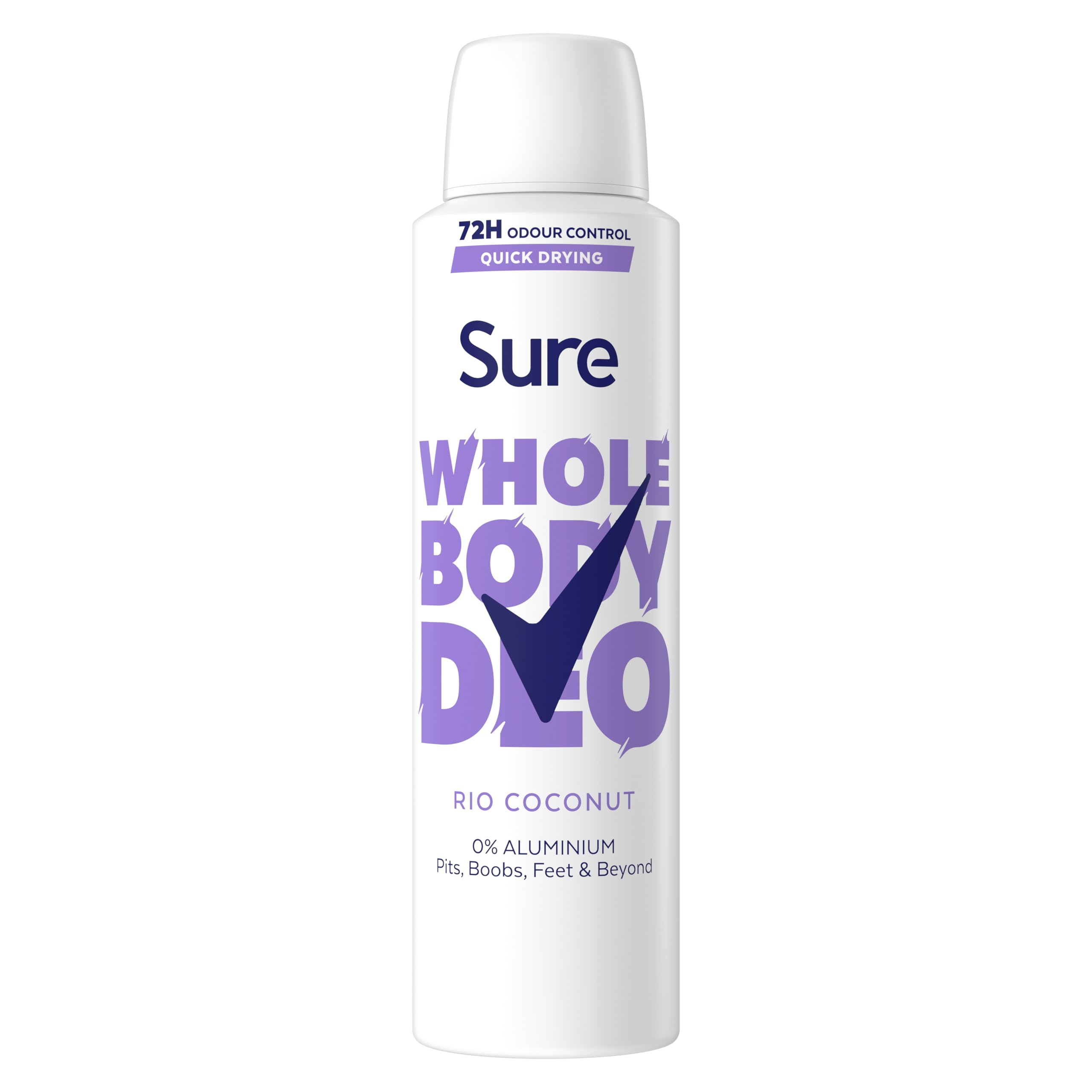 Sure Rio Coconut Whole Body Deodorant women's deodorant spray with a fresh & tropical fragrance for 72-hour odour control 150 ml