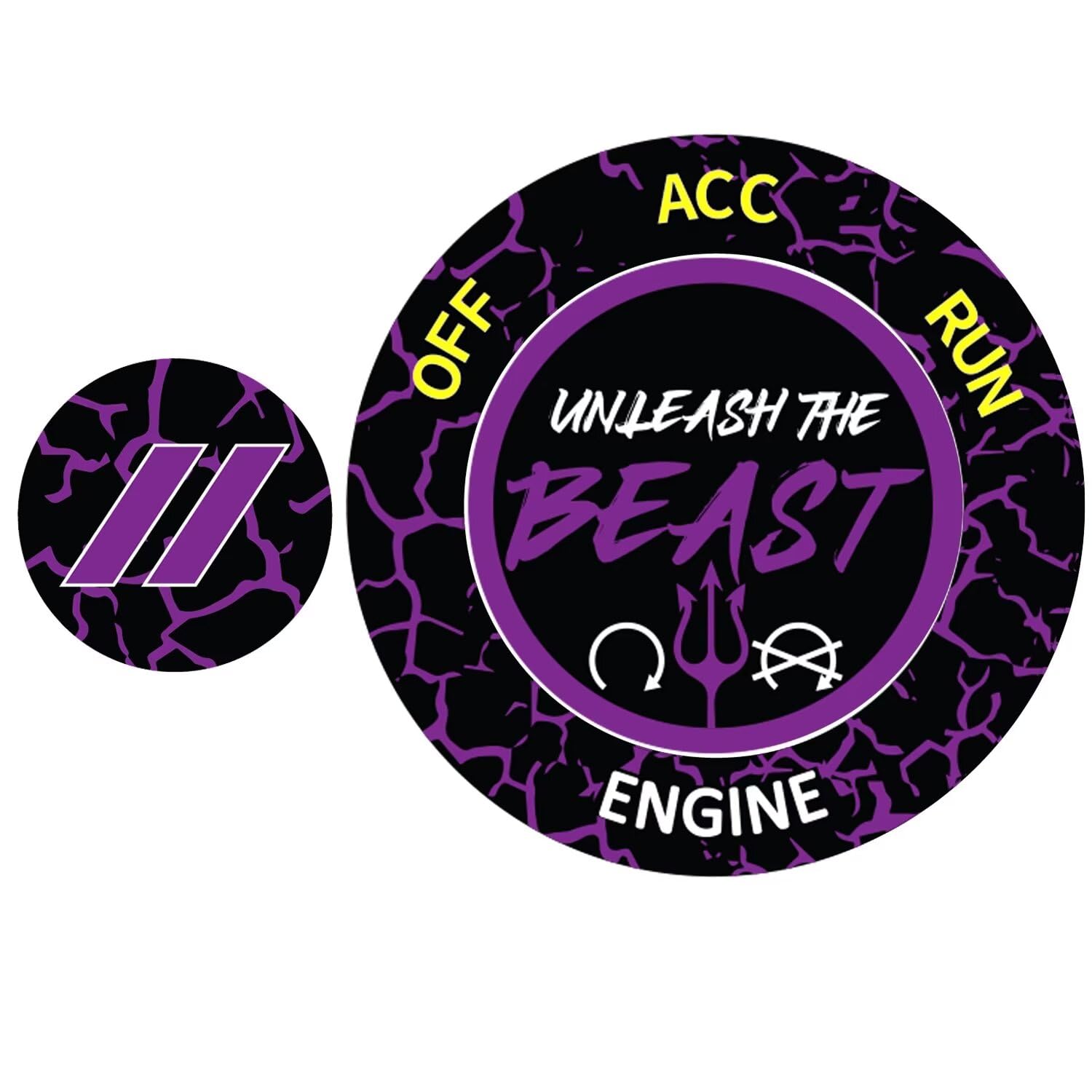 Push Start Button Cover for Dodge Challenger Charger Durango Accessories 2015-2025- Engine Ignition Switch Kit Interior Car Accessory Unleash The Beast Design Engine Custom Fit Crazy Purple