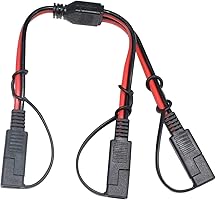 14AWG SAE DC Power Automotive Connector Cable Y Splitter 1 to 2 SAE Extension Cable, Fit for Suitable for Solar Battery...