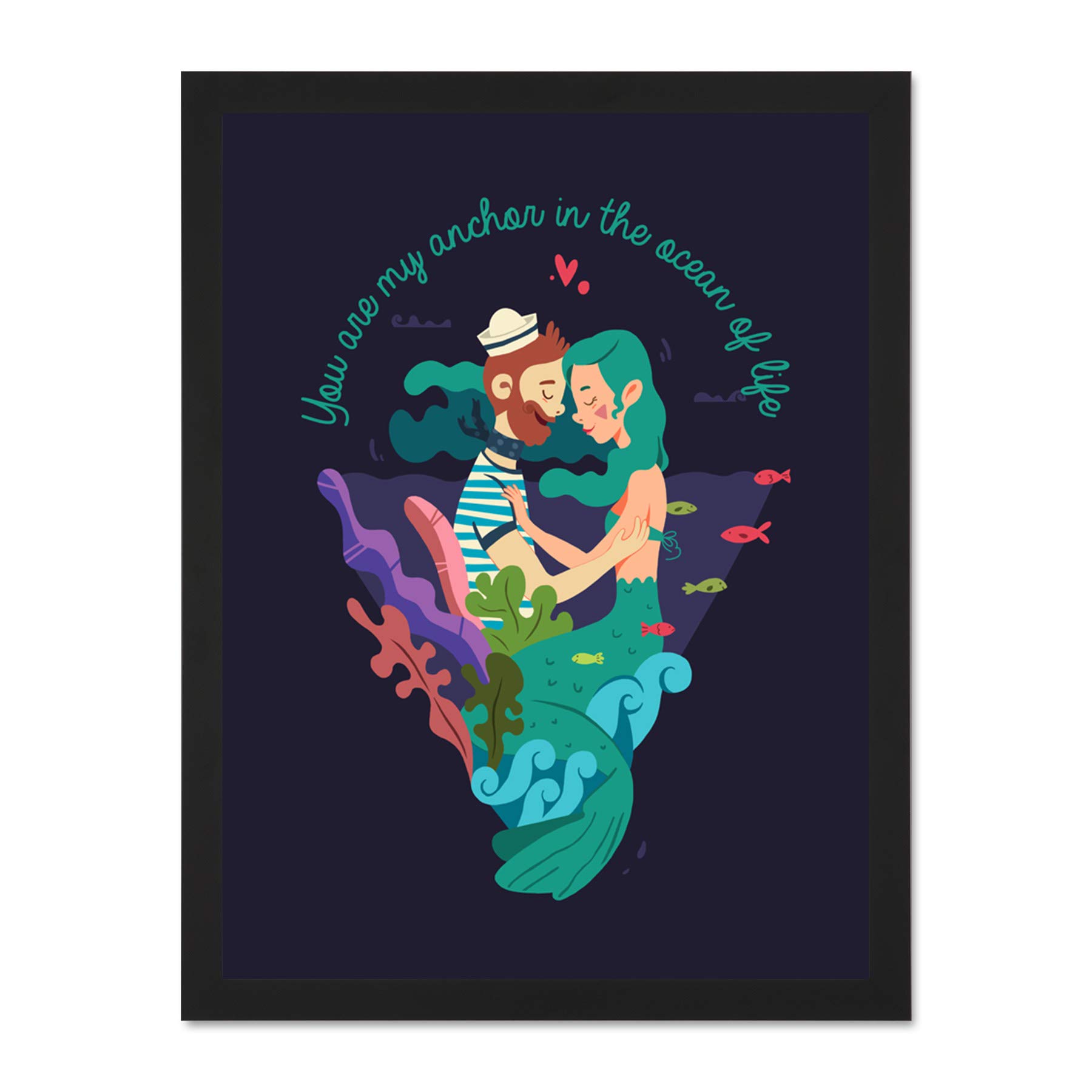 Wee Blue Coo You Are My Anchor Love Sailor Large Framed Art Print Poster Wall Decor 18x24 inch