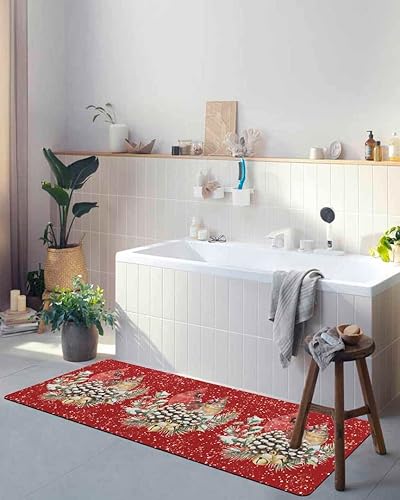 Miniatura 5 de Tapete de baño con diseño de pájaros de Navidad, antideslizante, de secado rápido y absorbente, tierra de diatomeas, ducha, fregadero, dormitorio,