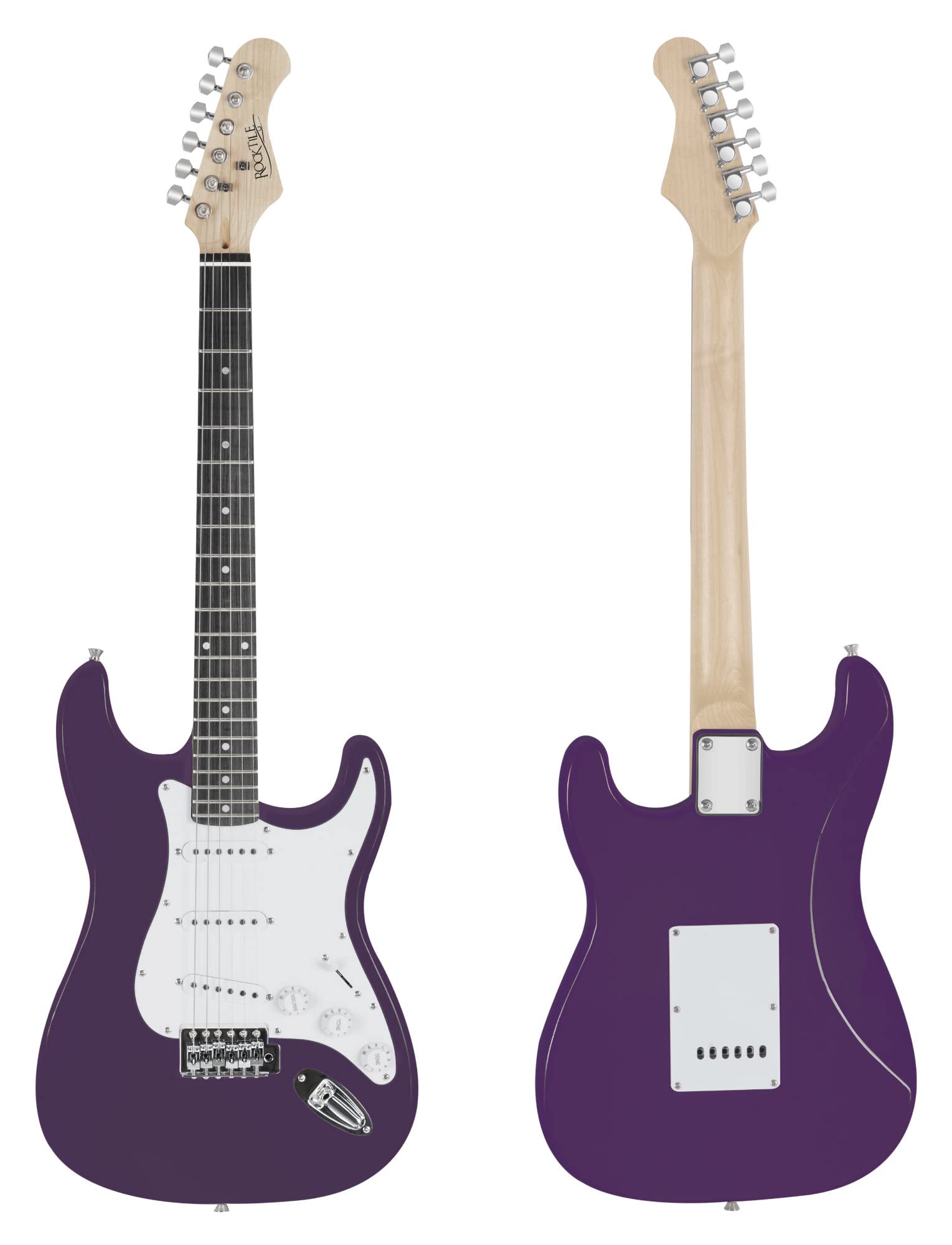 Rocktile ST-Pack Set Completo Chitarra Elettrica Purple (Amplificatore, Accordatore, Tremolo, Custodia, Cavo, Tracolla, Plettro, Corde di Ricambio e Scuola con CD/DVD)