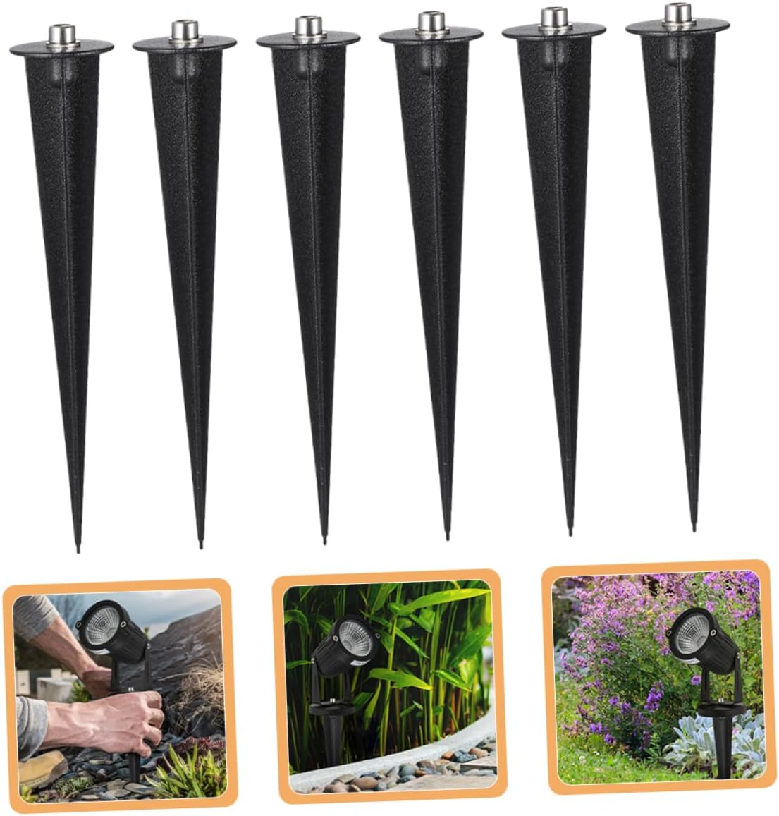VICASKY 80pcs Aluminum Ground Stakes for Outdoor Garden Lights Landscape Lamp Supports Lightweight and Portable Spike Accessories for Lawn and Patio Use