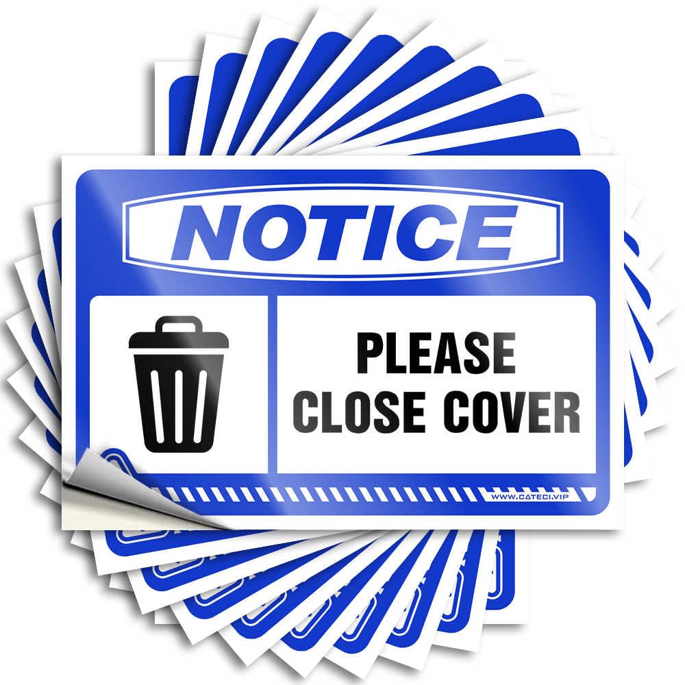 Tiny Stickers, Bath Decor Tumbler Notice Please Close Cover | Funny Quote Stone Decals(6X9CM)