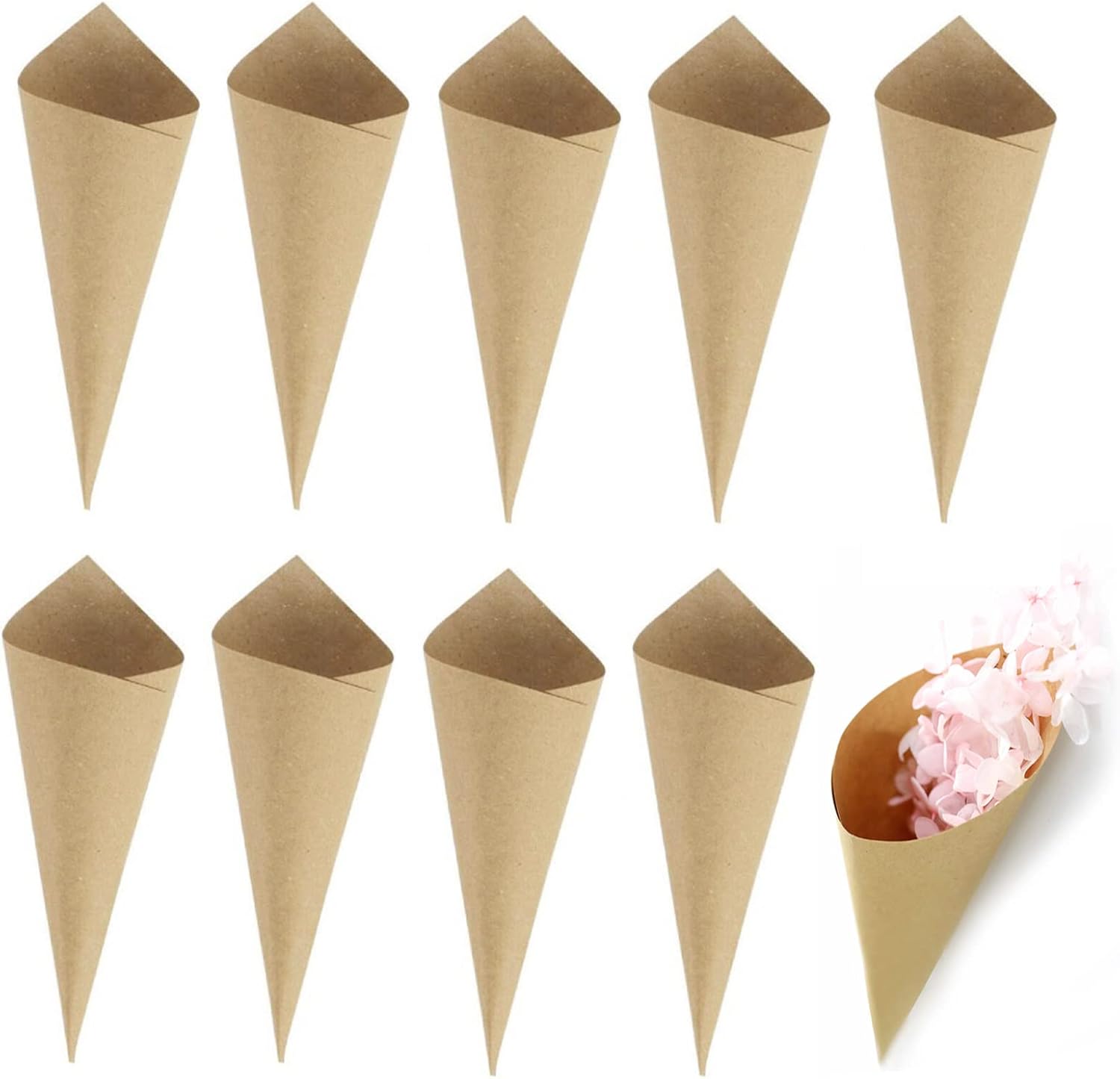 100 Coni Portariso Per Matrimonio - Bianco Perlato Con Biadesivo | Per Bomboniere E Lancio Del Riso - Foto 5