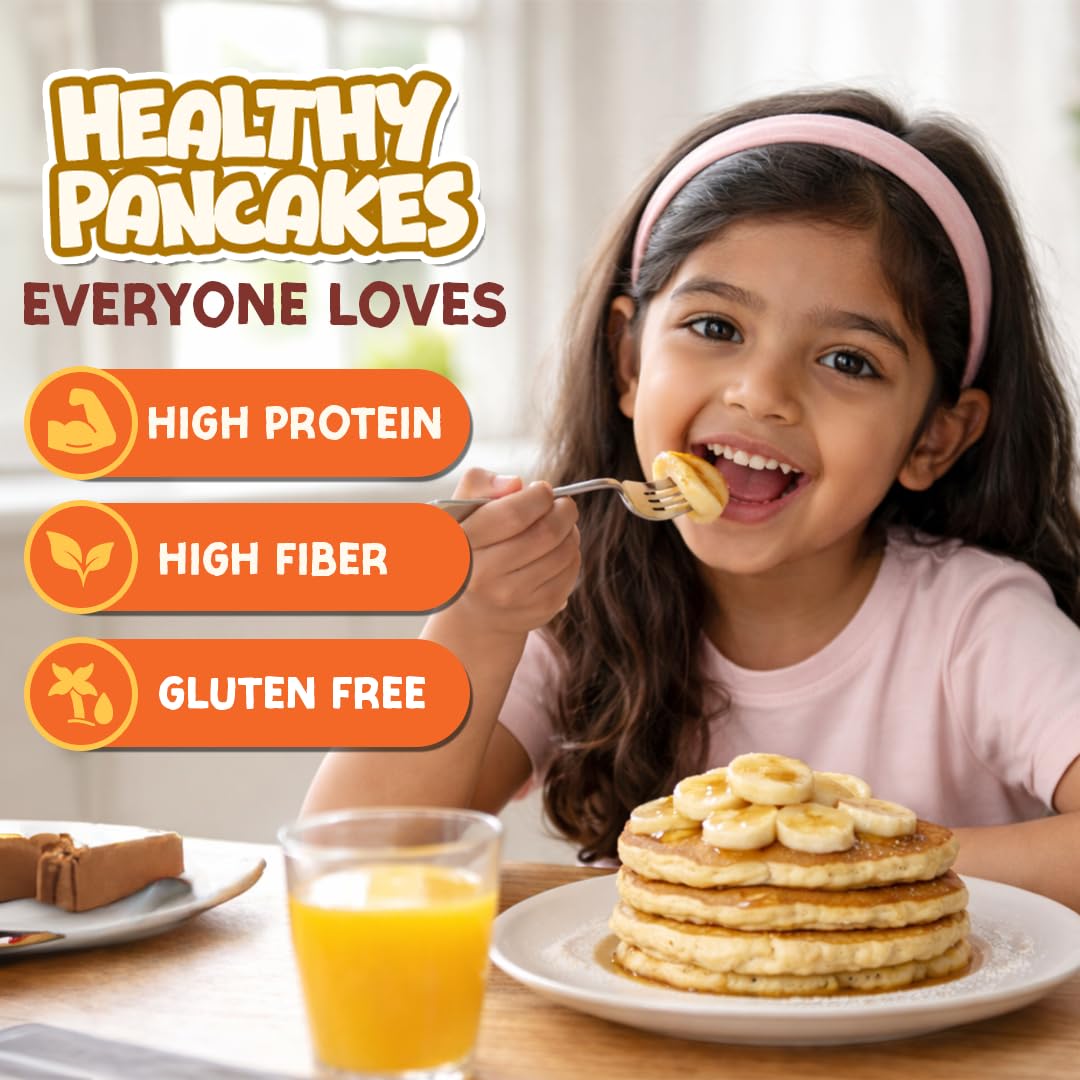 Gladful Banana Millet Pancake, No Maida, No Palm Oil, No Refined Sugar, Gluten Free, High Protein, Low Carbs, Low Gi Millet Grain, Eggless 300 Grams (Pack Of 2) - Banana 1