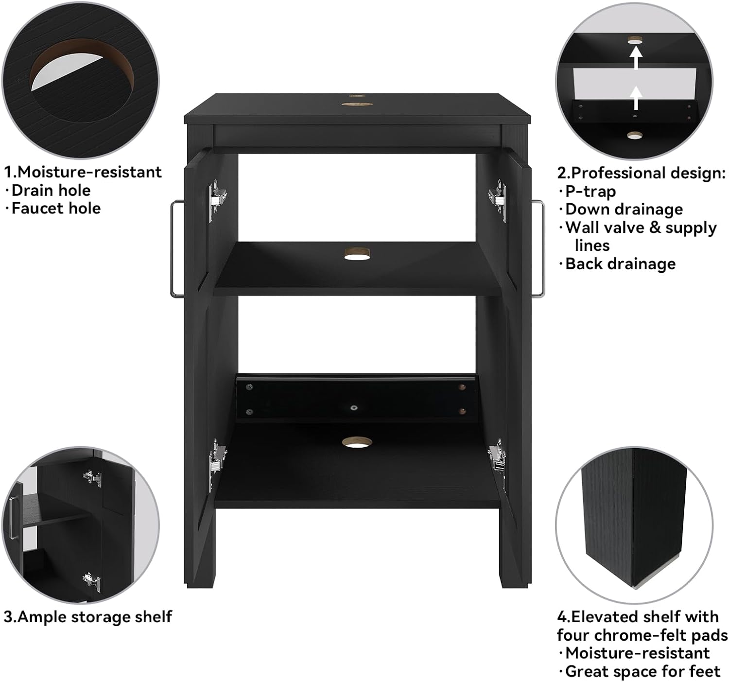 Interior view of YOURLITE bathroom vanity cabinet
