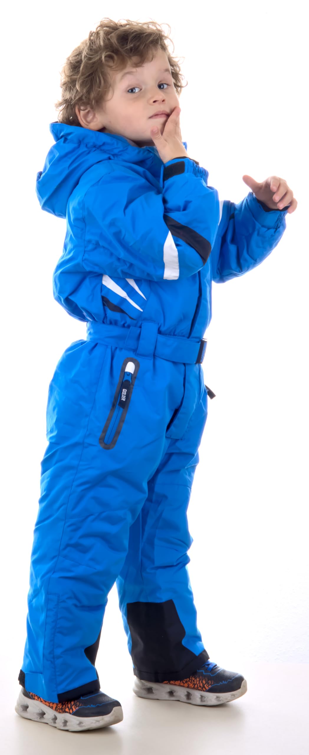 Golder Kinder Skianzug Jungen Mädchen mit Kapuze Winddichter Wasserdichter Schneeoverall