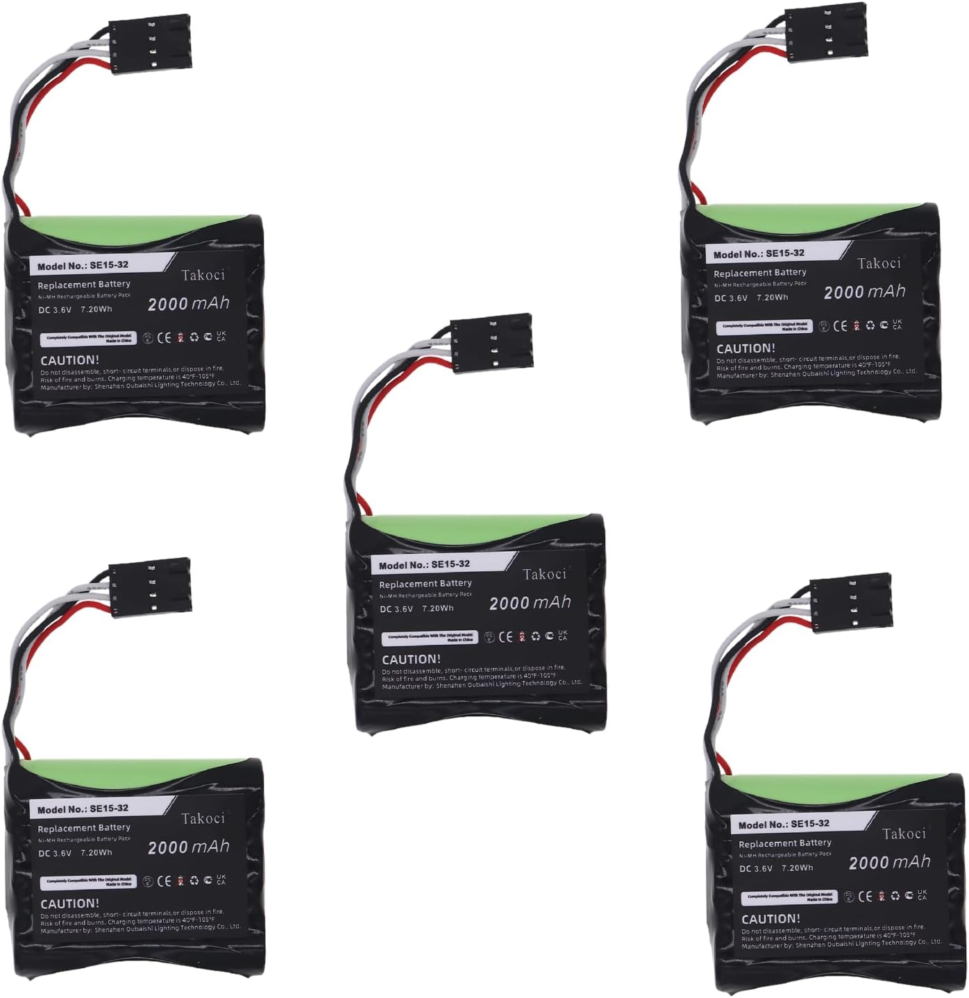 Youejoeq(5pcs) 2000mAh/3.6V Replacement Battery for X-Rite SE15-32,fits Part No. SE15-32