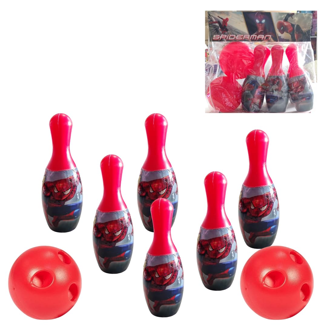 PLUSPOINT Bowling Game includes 6 Pins and 2 Balls, Suitable as Toy Gifts Indoor & Outdoor Games, Great for Toddler Preschoolers Boys & Girls (Bowling Game Boys)