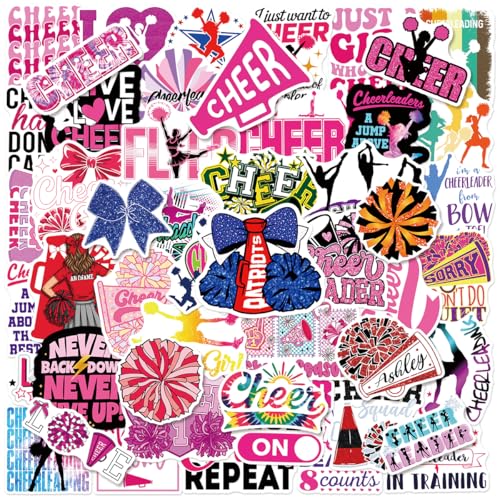 50Pcs Cheerleader Stickers Pack.Waterproof Cheer Dancing Stickers for Girl Vinyl for Laptop Water Bottles Phone Notebook Scrapbook DIY Decoration Art Craft