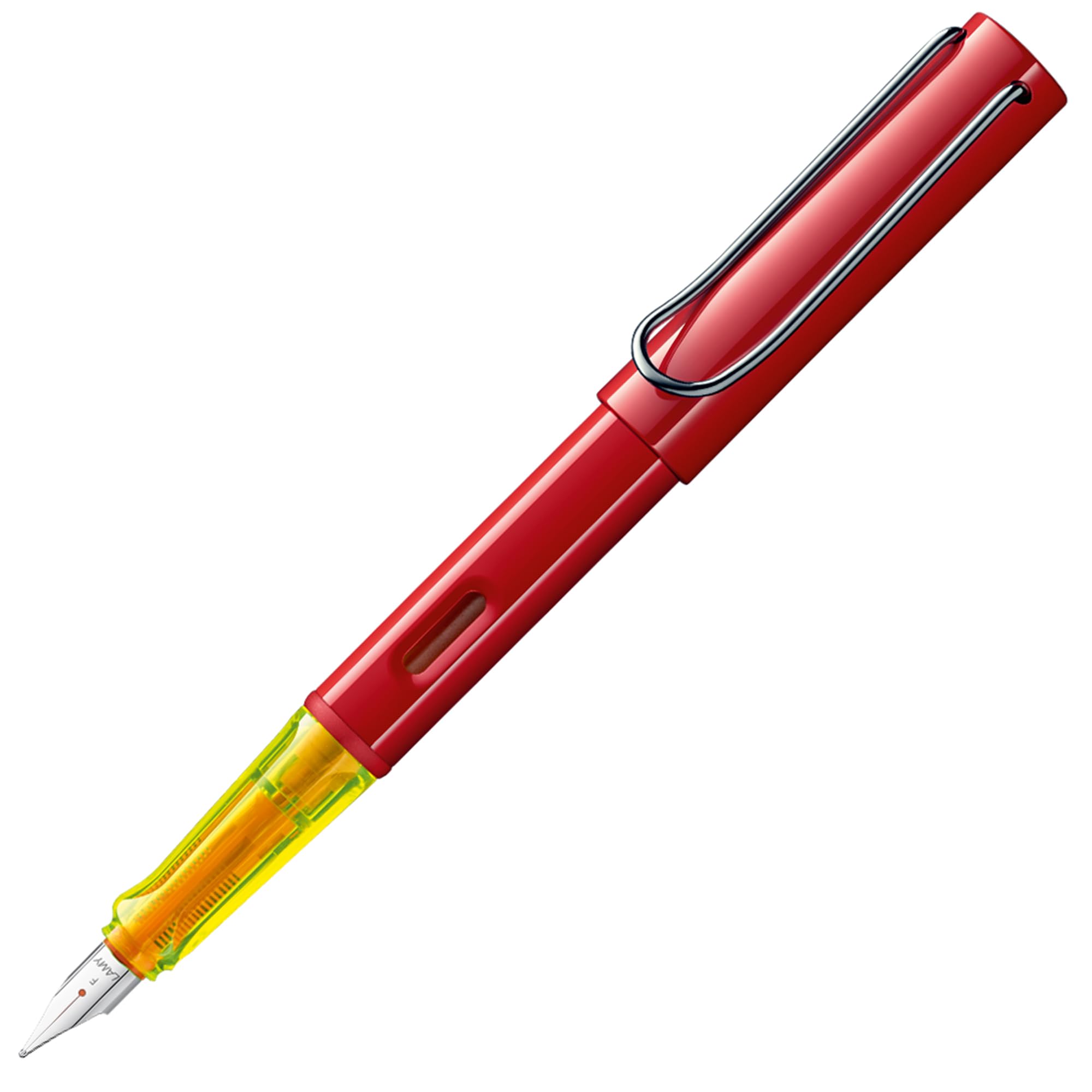 Lamy AL-star glossy red Füller mit polierter Stahlfeder in Strichbreite F