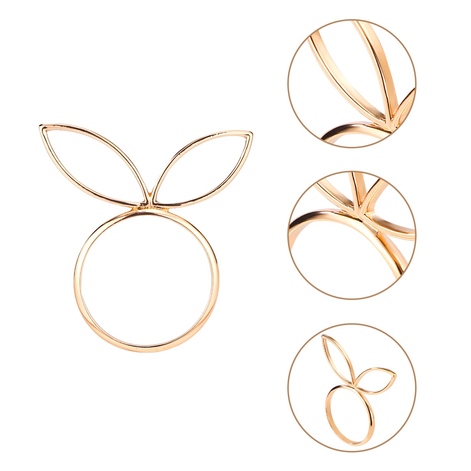 Portatovaglioli Pasquali A Forma Di Coniglietto - 12 Pezzi In Lega Dorata Per Decorazione Tavola - Foto 2