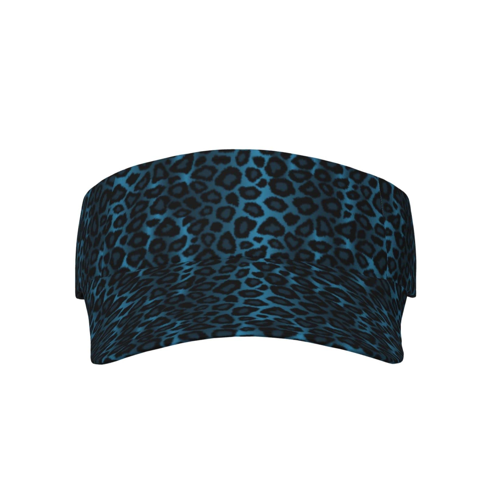 Wicron Unisex As Picture Cool Blue Leopard Animal Print Sport Sun Visor Hats Empty Top Adjustable Baseball Cap Sunscreen Visor Cap