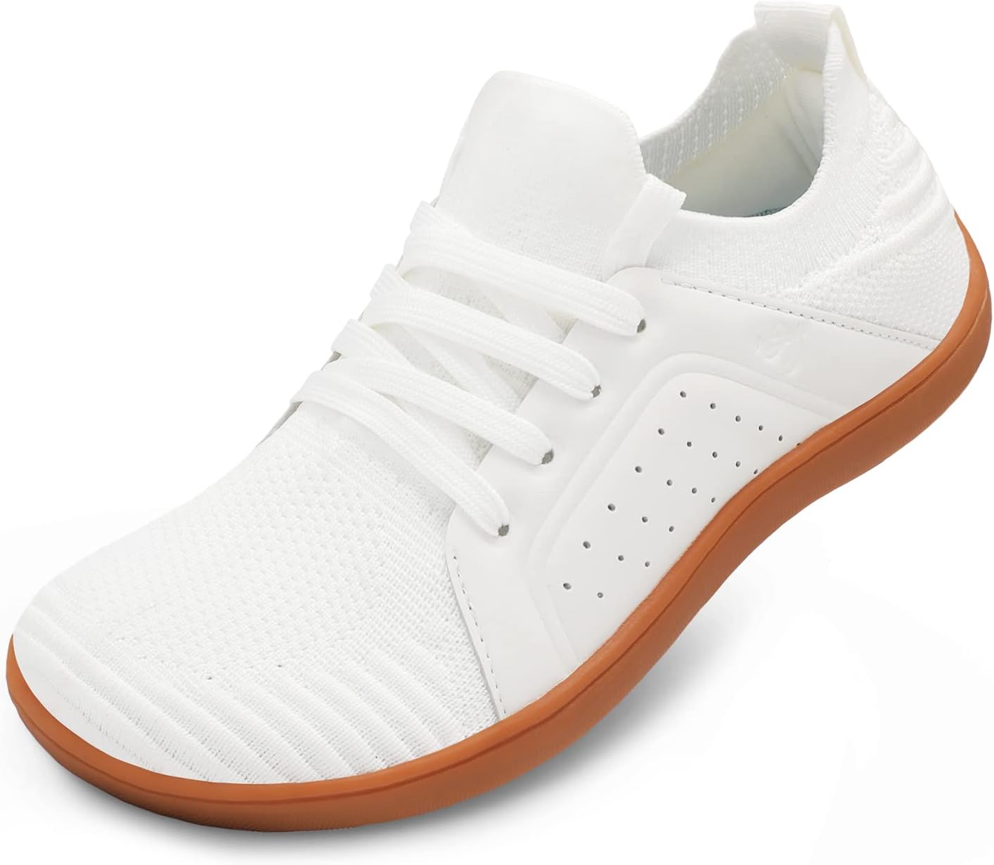 LeIsfIt Barefoot Shoes Women Wide Toe Walking Shoes Breathable Minimalist Shoes Zero Drop Sole White, 6 Wide