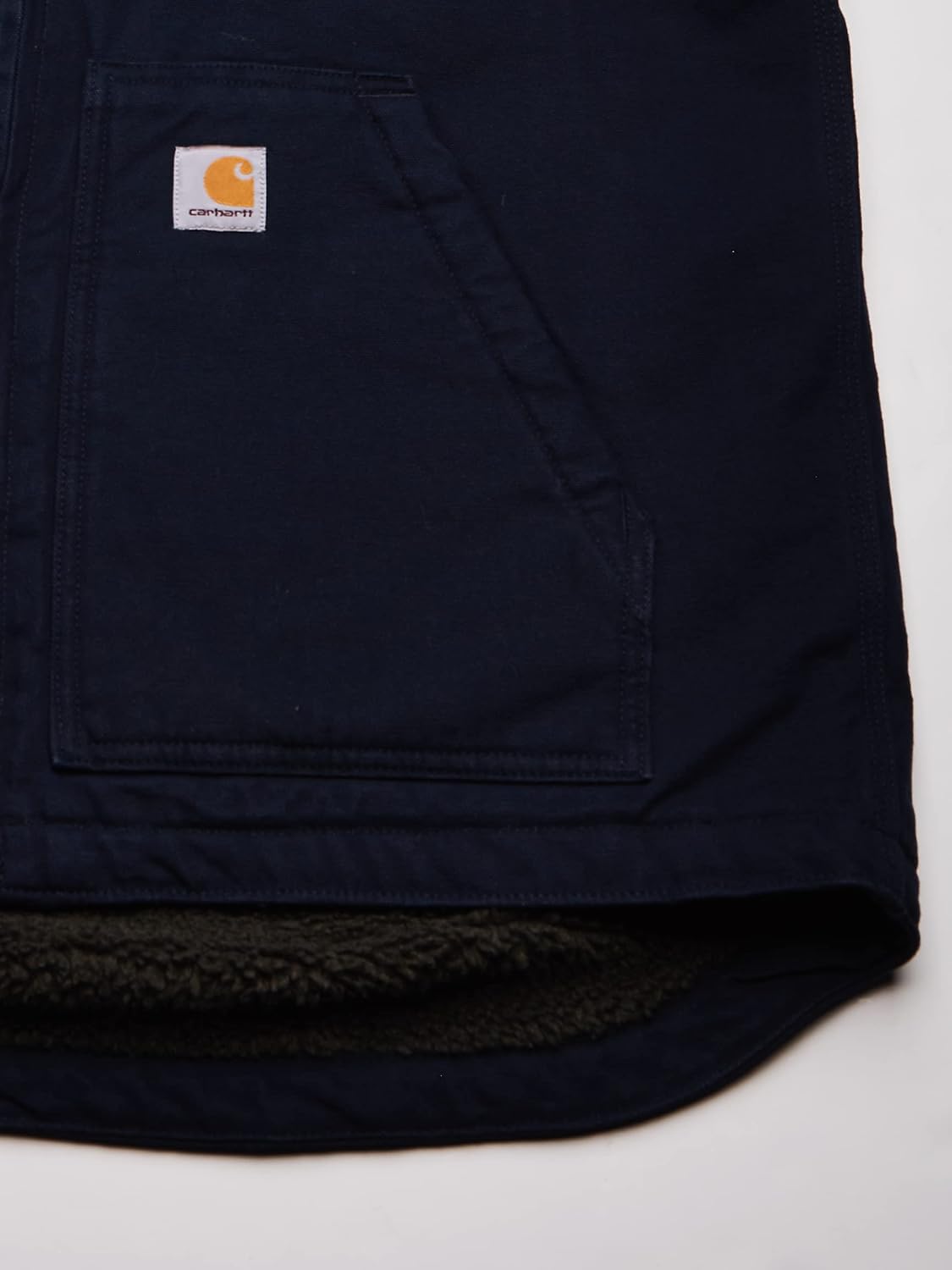 Carhartt Men's Loose Fit Washed Duck Sherpa-Lined Mock-Neck Vest - Image 4