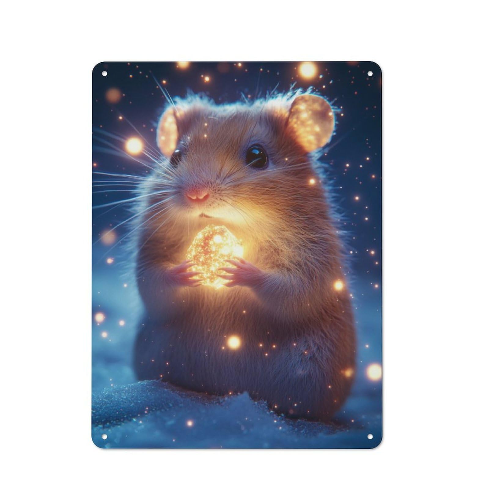 Junmoney Cute Magic Hamster Tin Wall Plaque 40X30cm With For Garage Or Workshop, For Kitchen, Dining Room And Home Bar Wall Decor