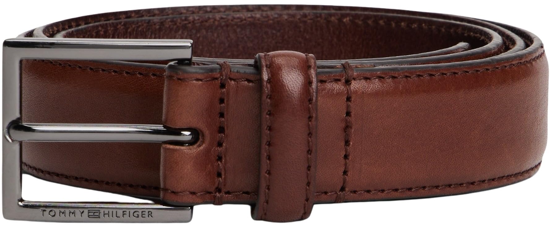 Tommy Hilfiger Hudson 3.0 Leather Am0am13760 Cinturón fijo Hombre (Pack de 1)