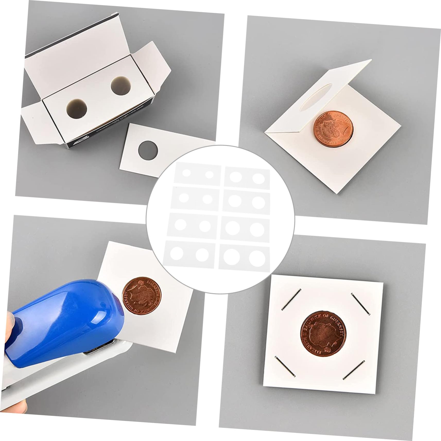 Coin Flips 400 Pezzi in Carta Bianco per Monete 17, 5-31, 5mm