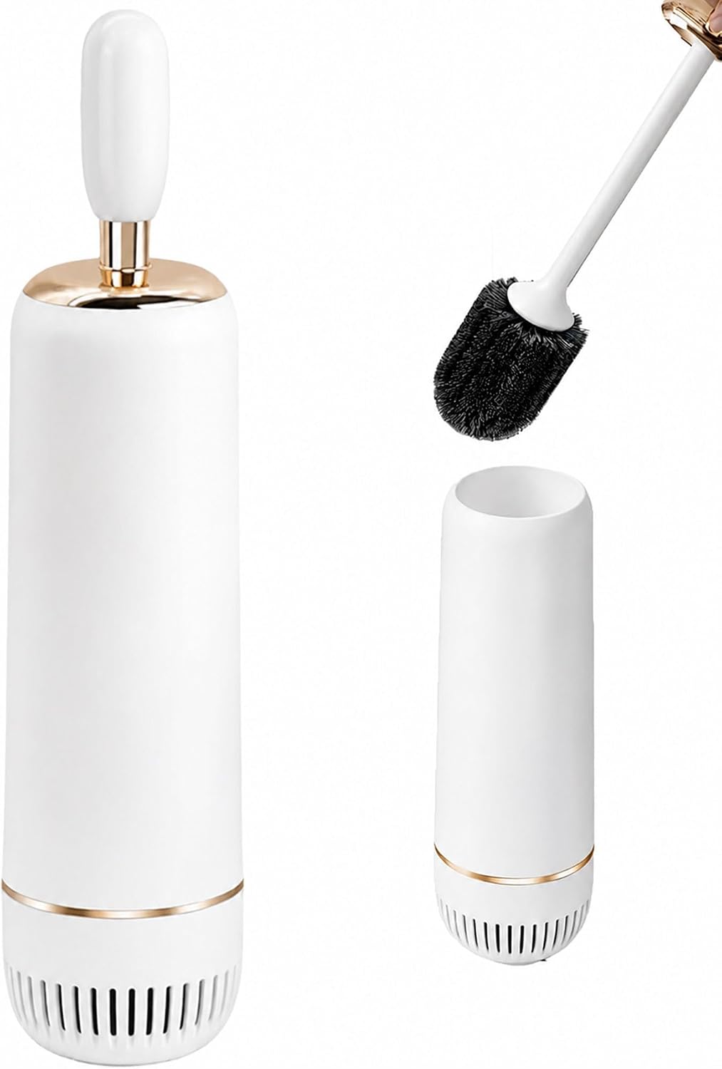 Toilet Brush Set, Dense Nylon Bristles, Wall Mount, Non-Scra