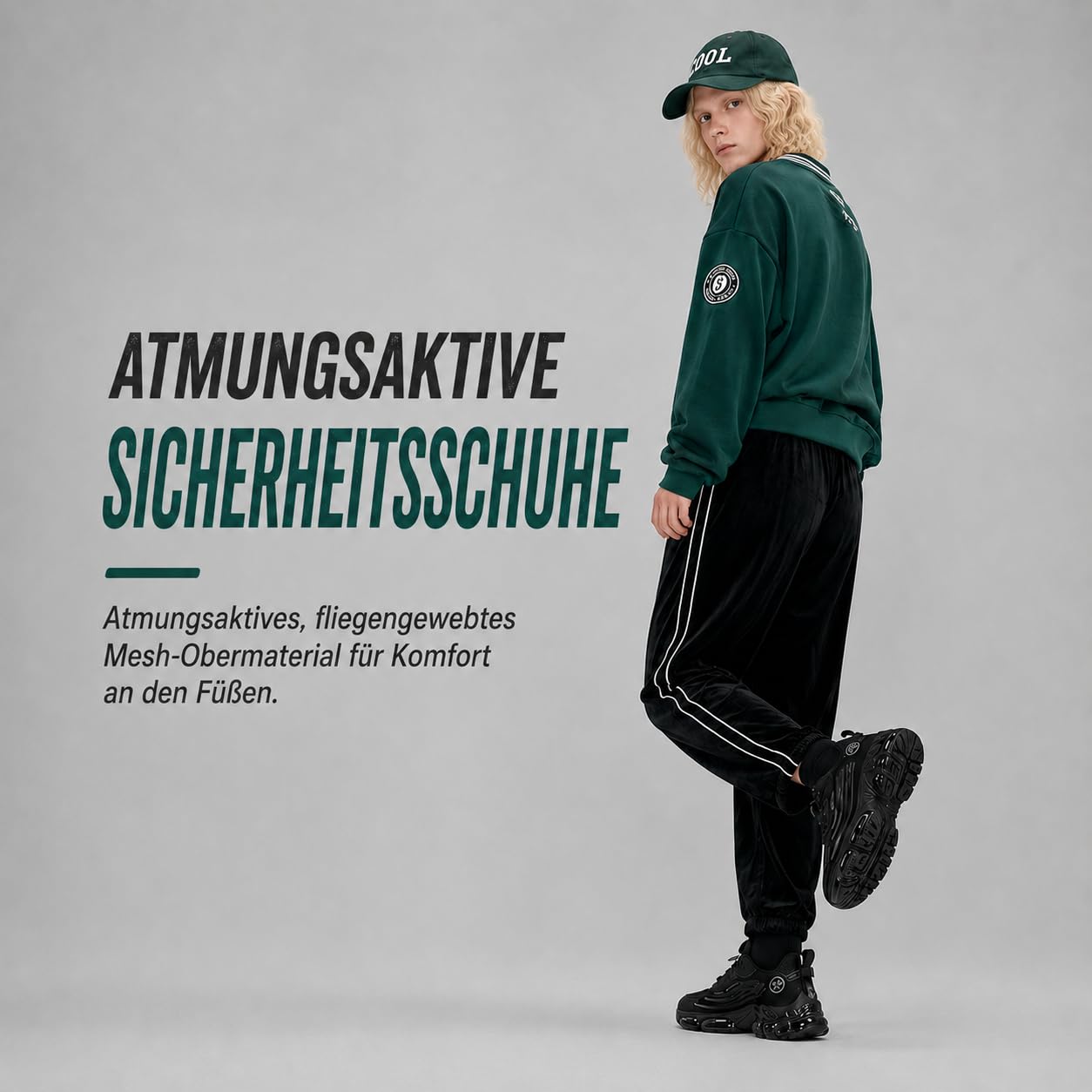 Clickrs S3 Pro Arbeitsschuhe Herren S3 Leichte Sicherheitsschuhe Herren mit Stahlkappe Atmungsaktive Stahlkappenschuhe Herren rutschfeste Sohle für Werkstatt Baustelle und Lager