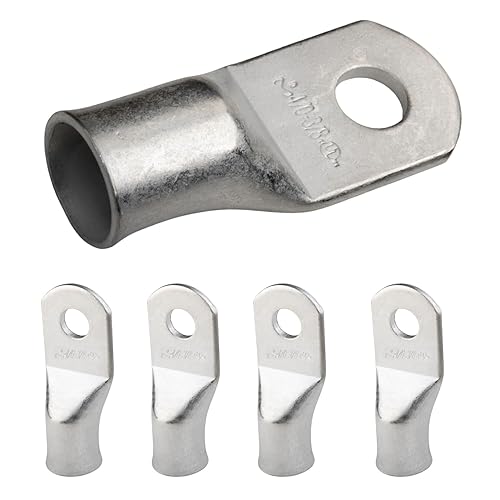 Miniatura 74 de SELTERM - Terminal en anillo de grado marino UL 2/0 AWG 3/8 pulgadas (25 uds) para batería, terminal tubular de cable eléctrico, conector calibre