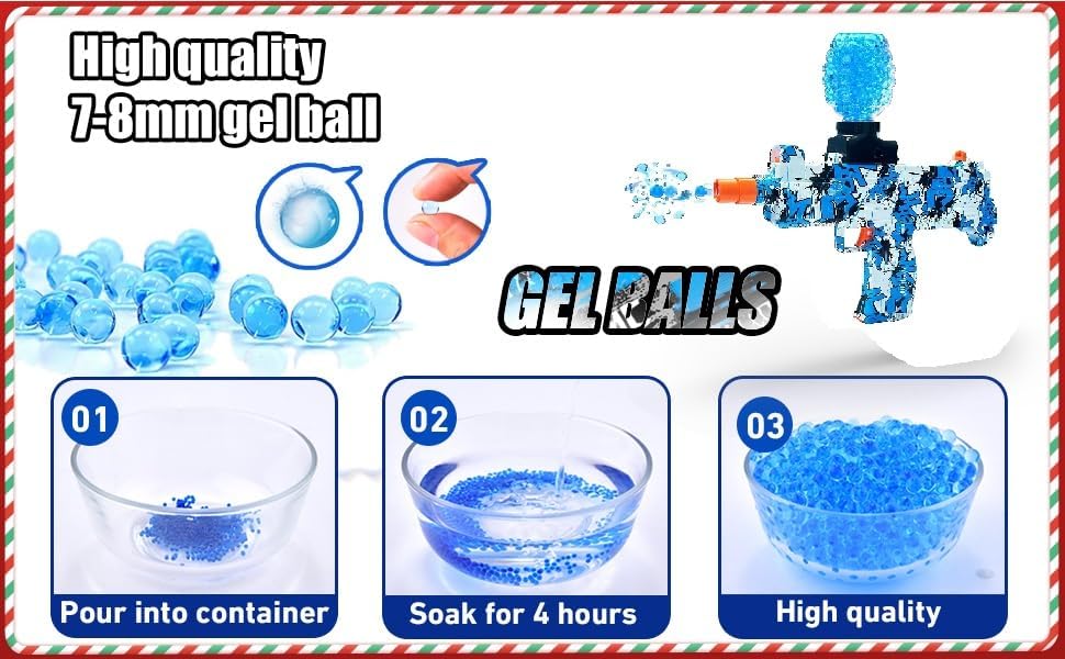 Image of SUPER TOY Automatic Gel Blaster Gun Toy for Kids with Rechargeable Battery and 5000 Water Balls Electric Pistol Outdoor Target Game for Boys